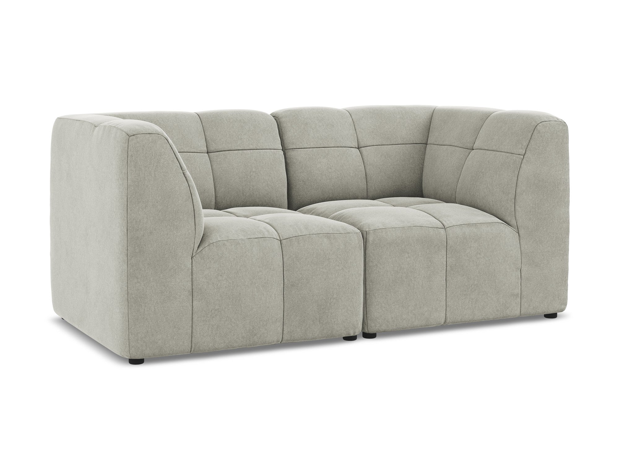 Velvet modular sofa for two ALOHA light gray
