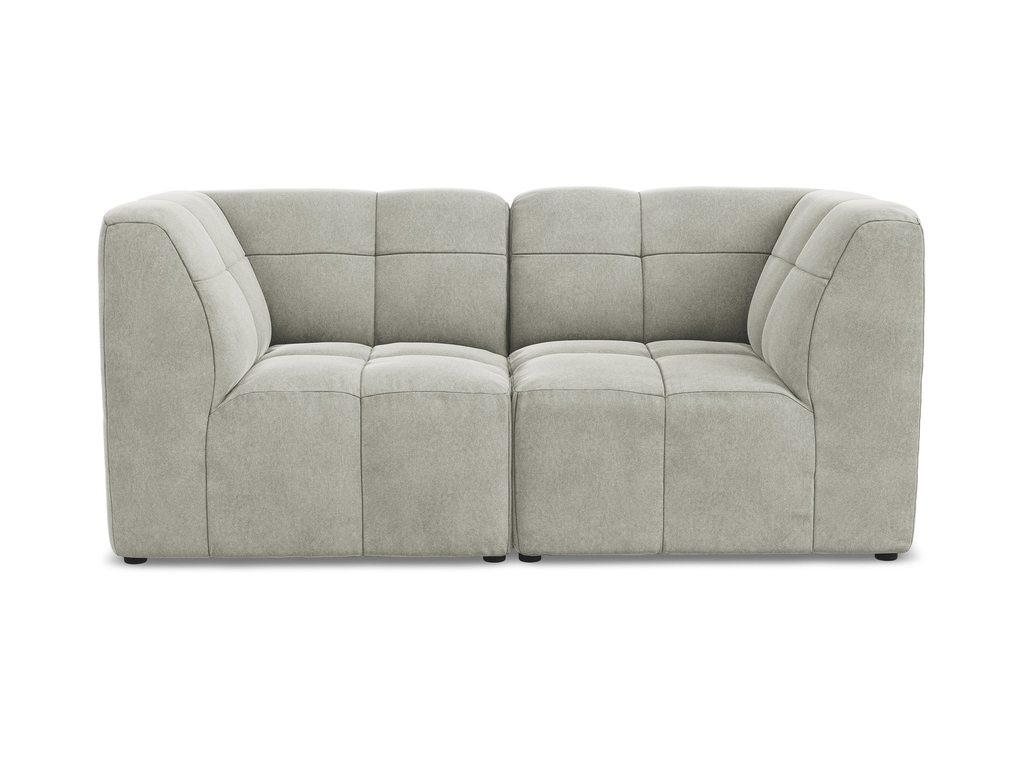 Velvet modular sofa for two ALOHA light gray