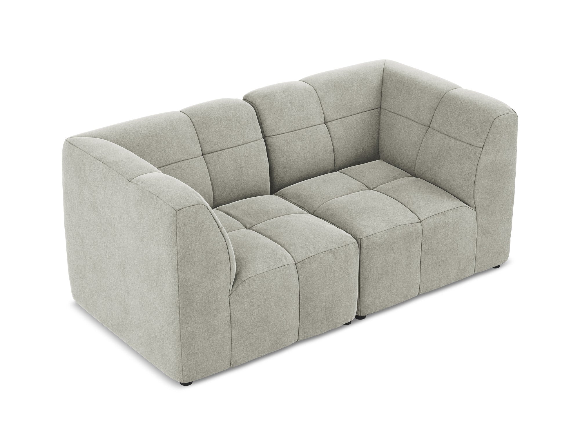 Velvet modular sofa for two ALOHA light gray