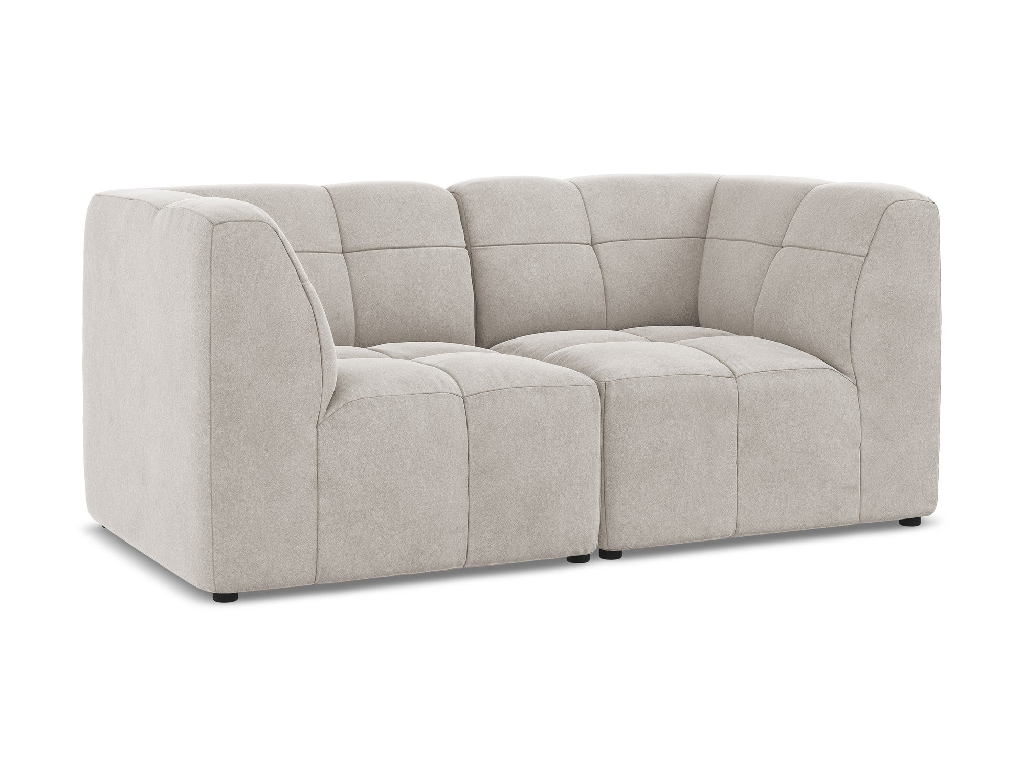 Velvet modular sofa for two ALOHA light beige