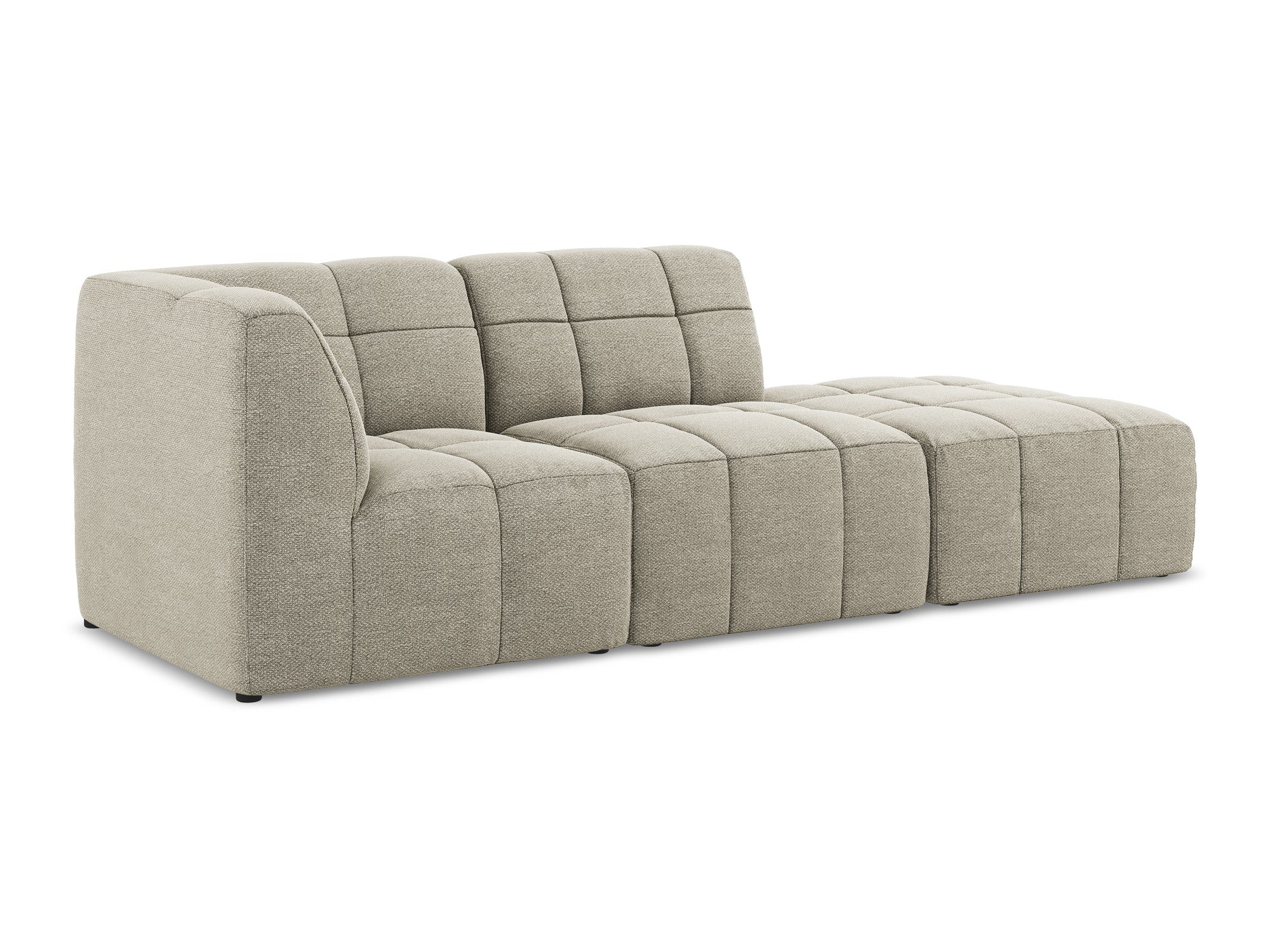 Left-facing open modular sofa 3-seater ALOHA taupe boucle
