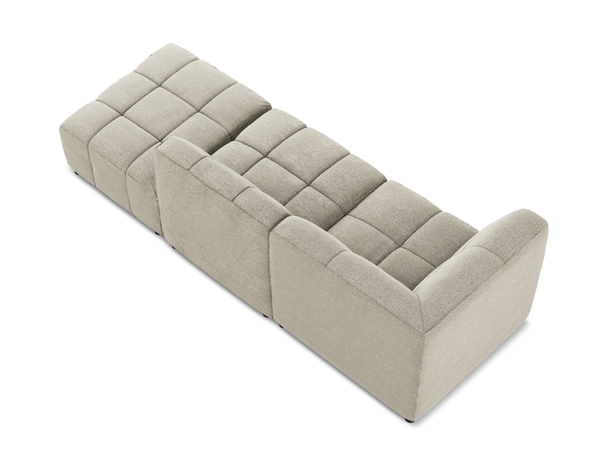 Left-facing open modular sofa 3-seater ALOHA taupe boucle