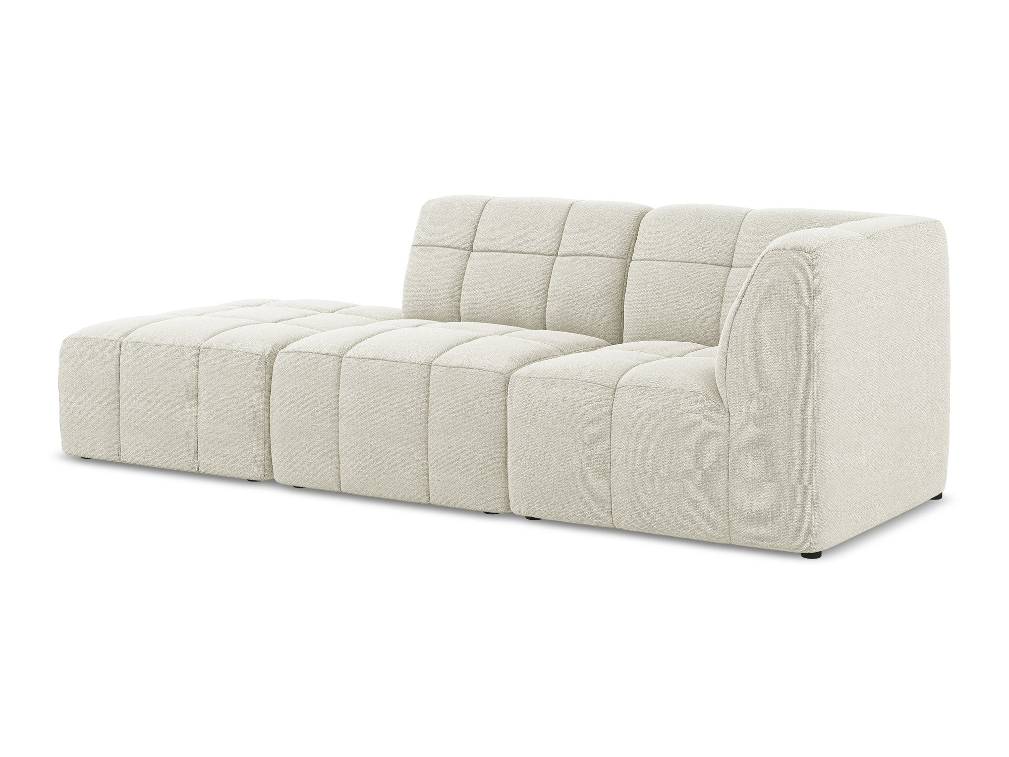Right-facing open modular 3-seater sofa ALOHA sand boucle