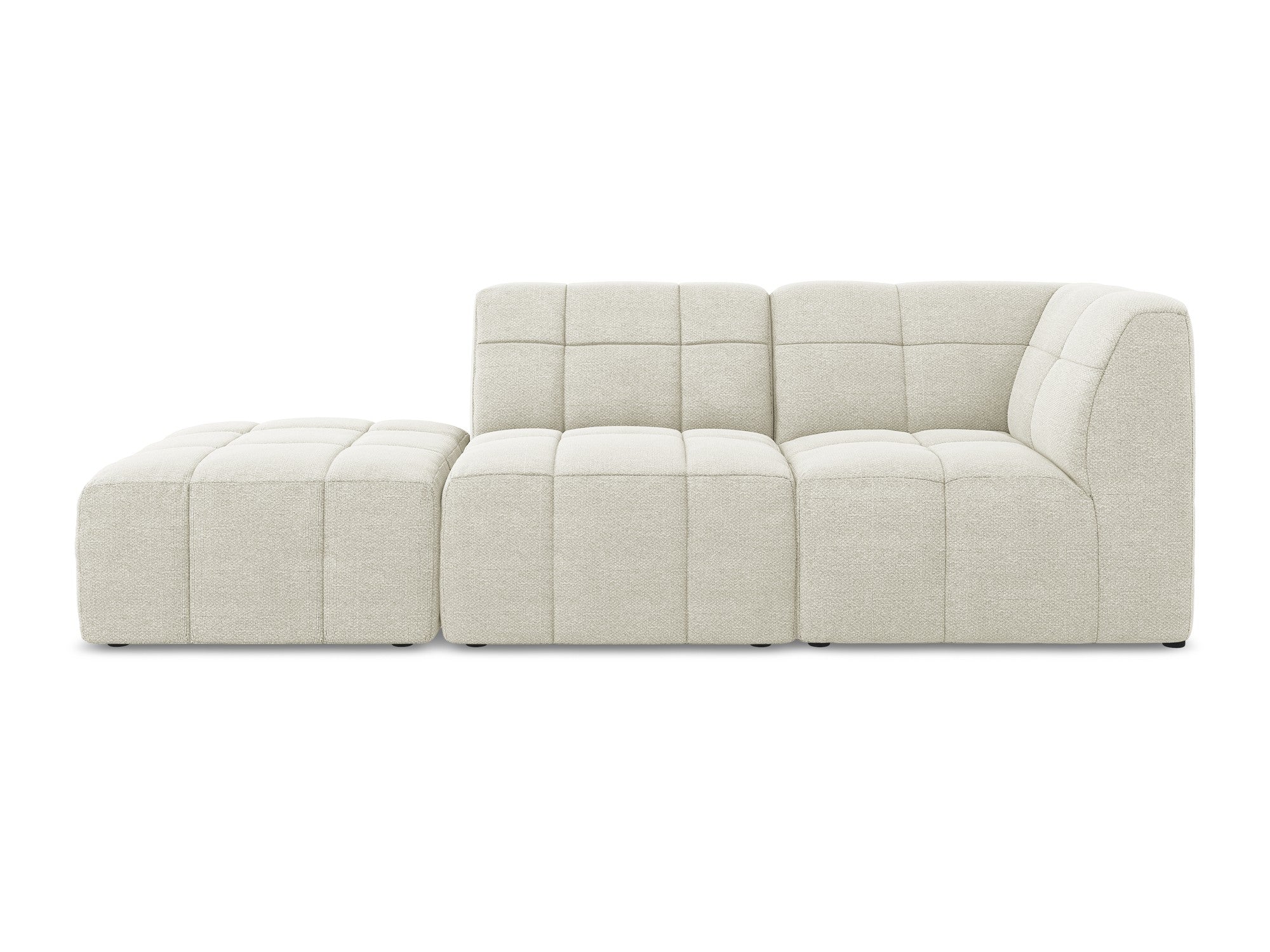 Right-facing open modular 3-seater sofa ALOHA sand boucle