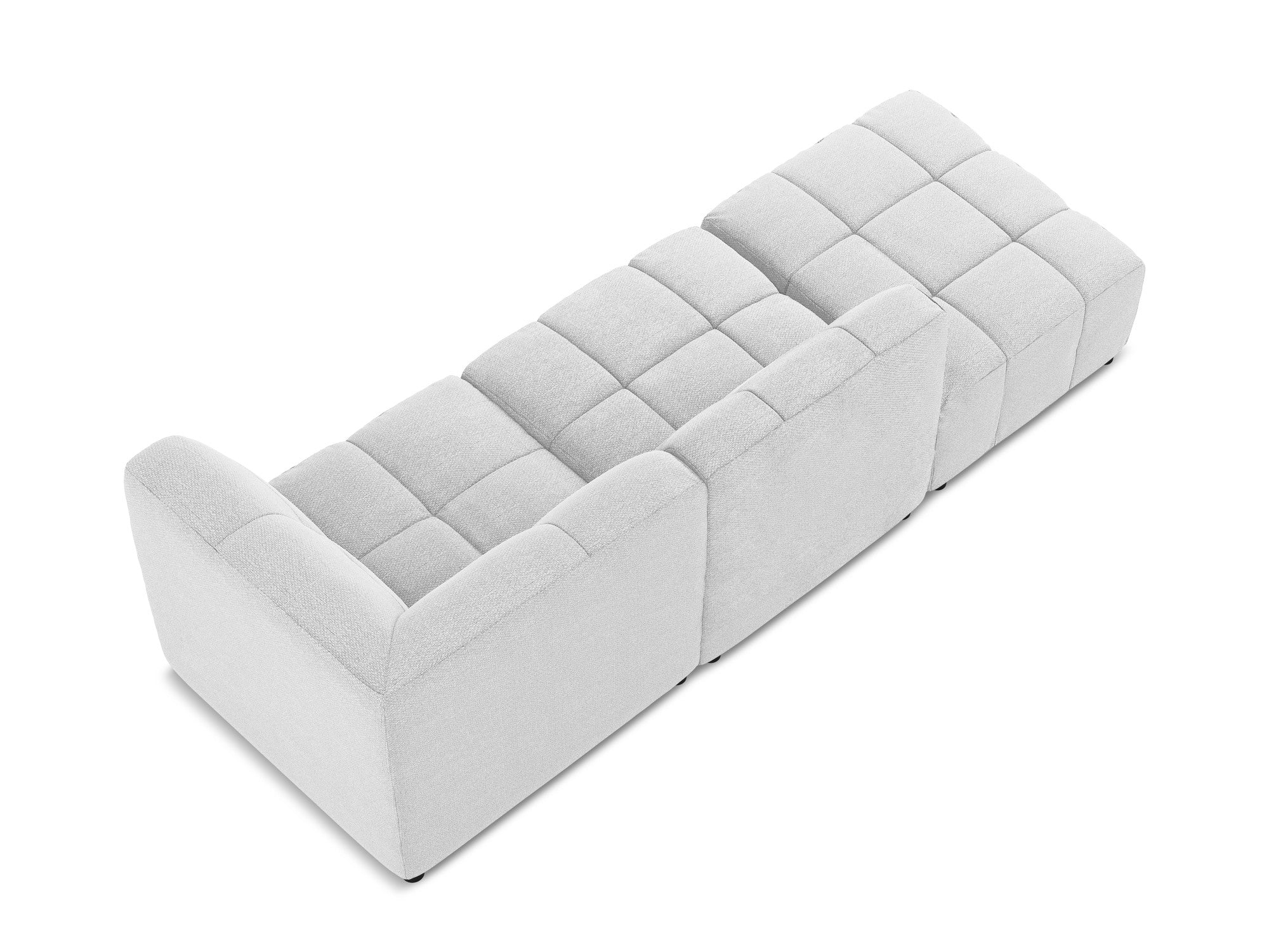 Modulaire bank rechts open 3-zits ALOHA zilver boucle