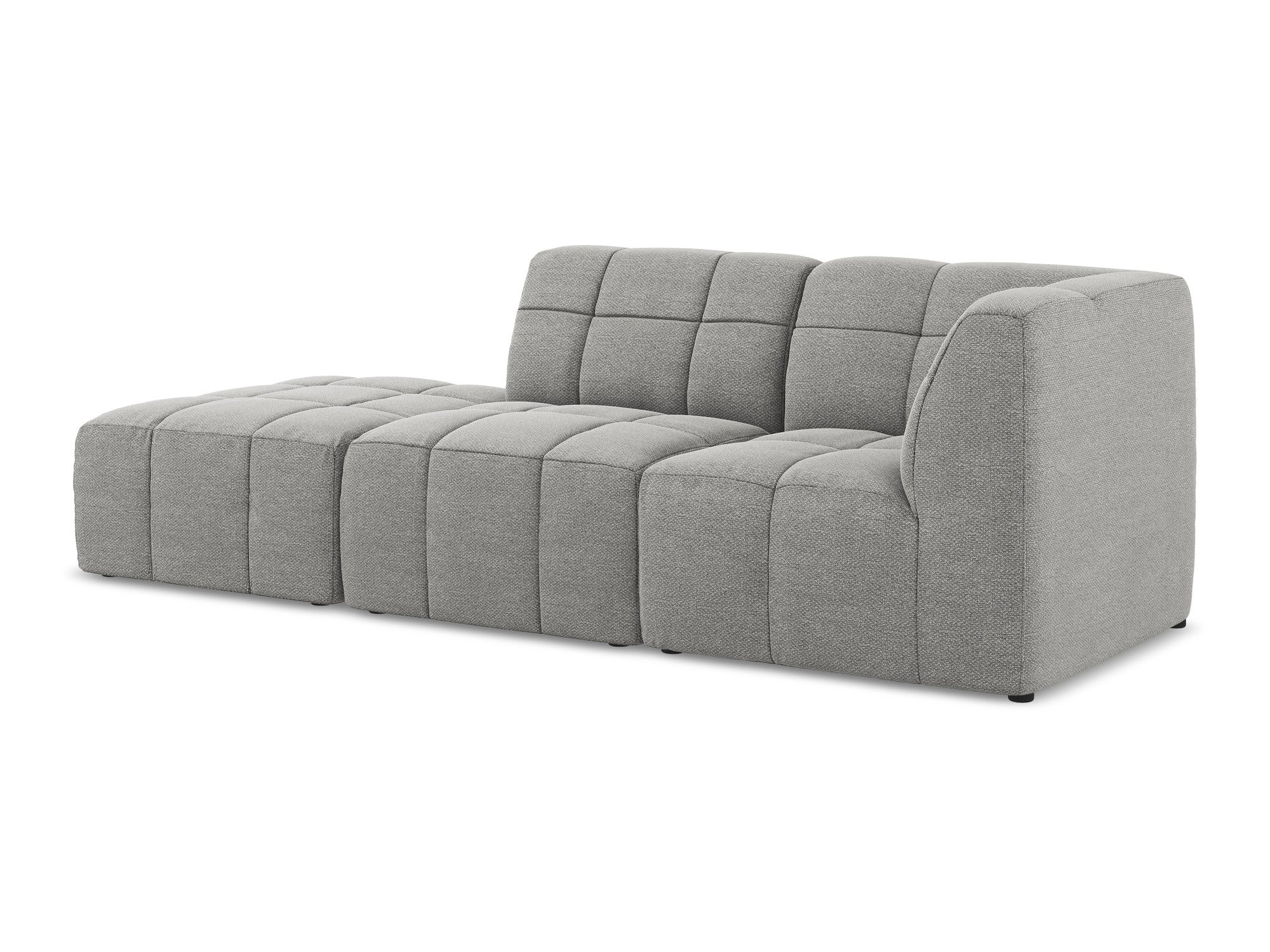 Modulares Sofa mit offener rechter Seite, 3-Sitzer ALOHA in hellgrauem Boucle