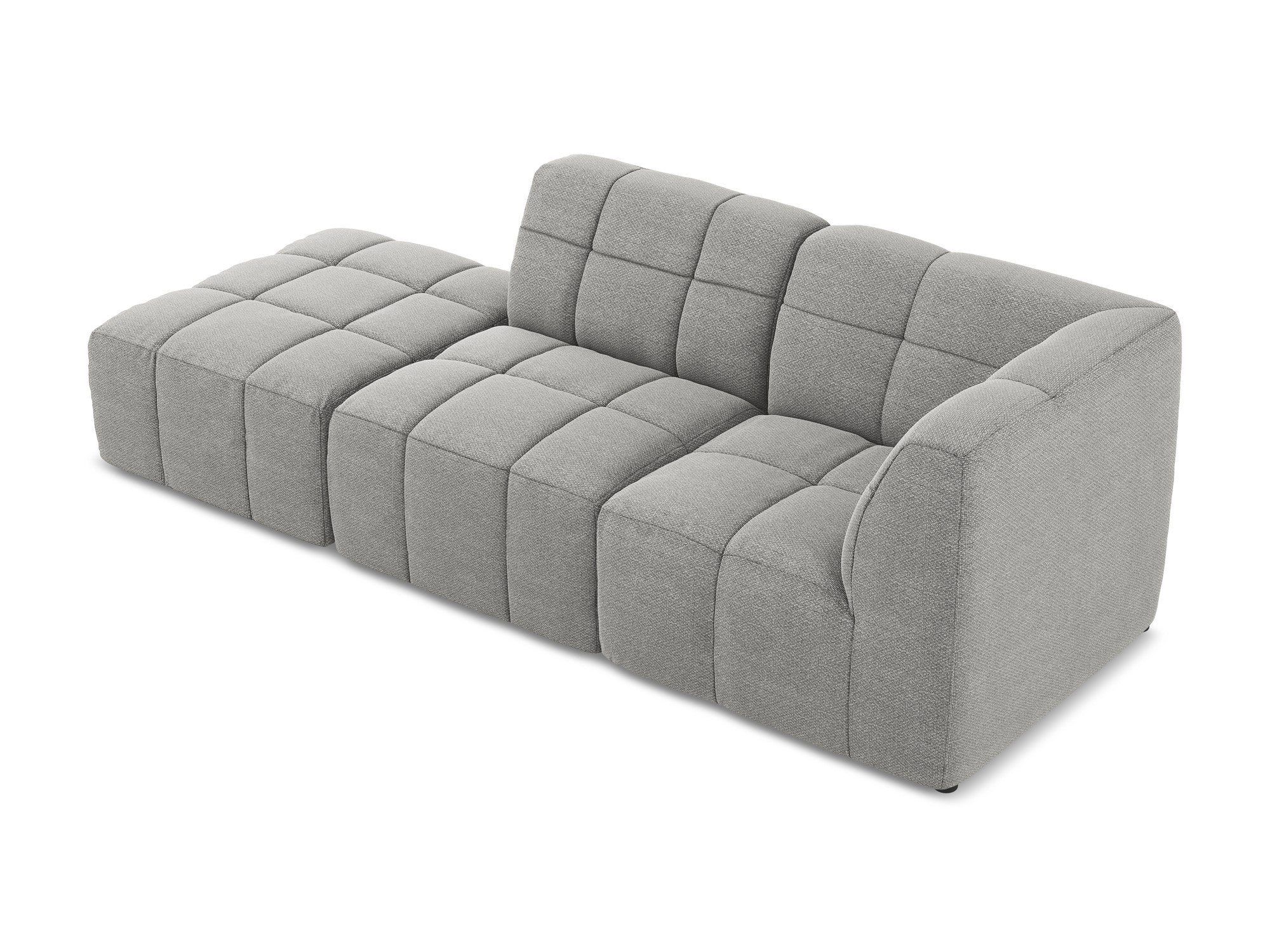 Modulares Sofa mit offener rechter Seite, 3-Sitzer ALOHA in hellgrauem Boucle
