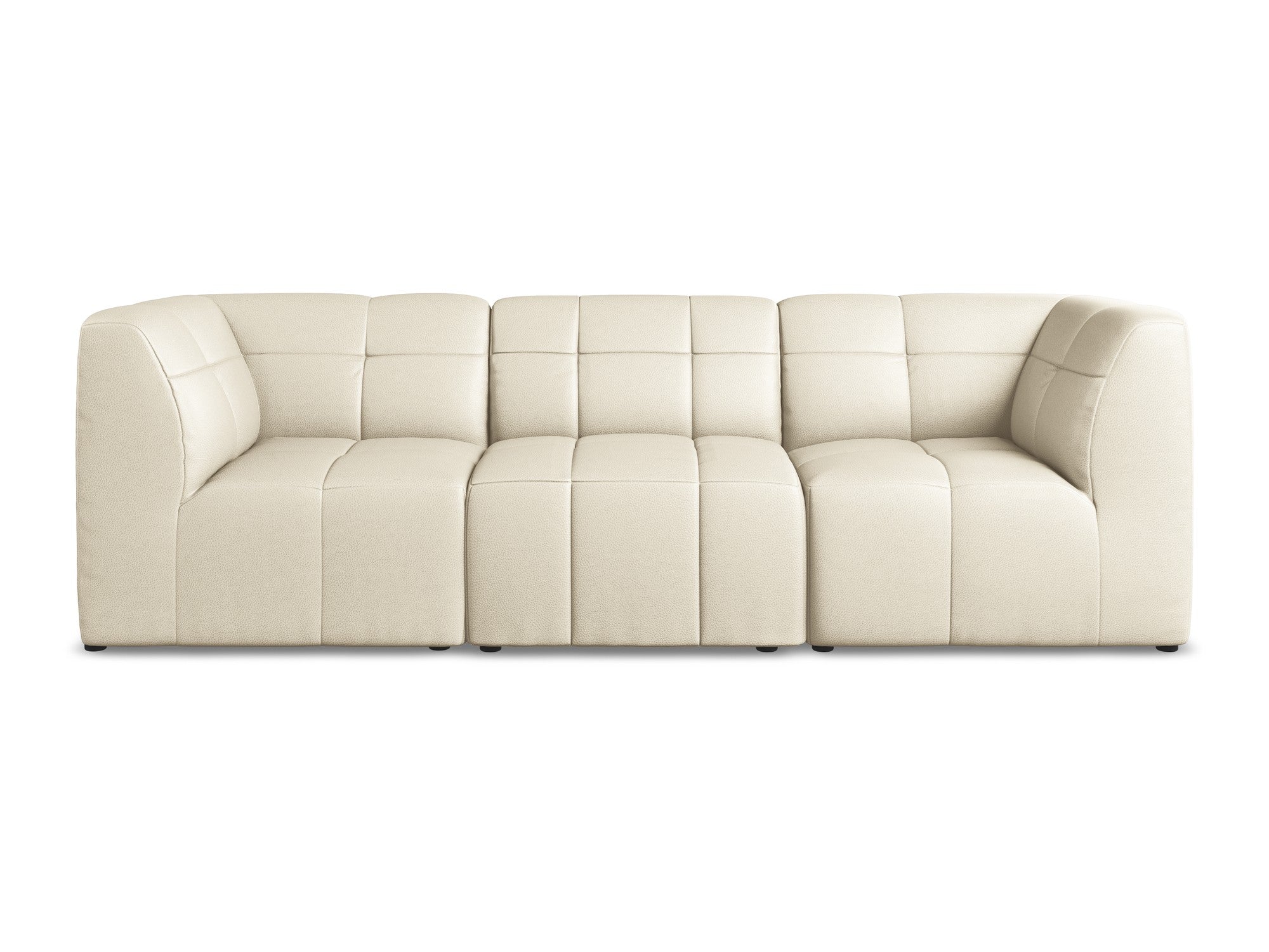 3-Seater Modular Sofa ALOHA Light Beige Faux Leather