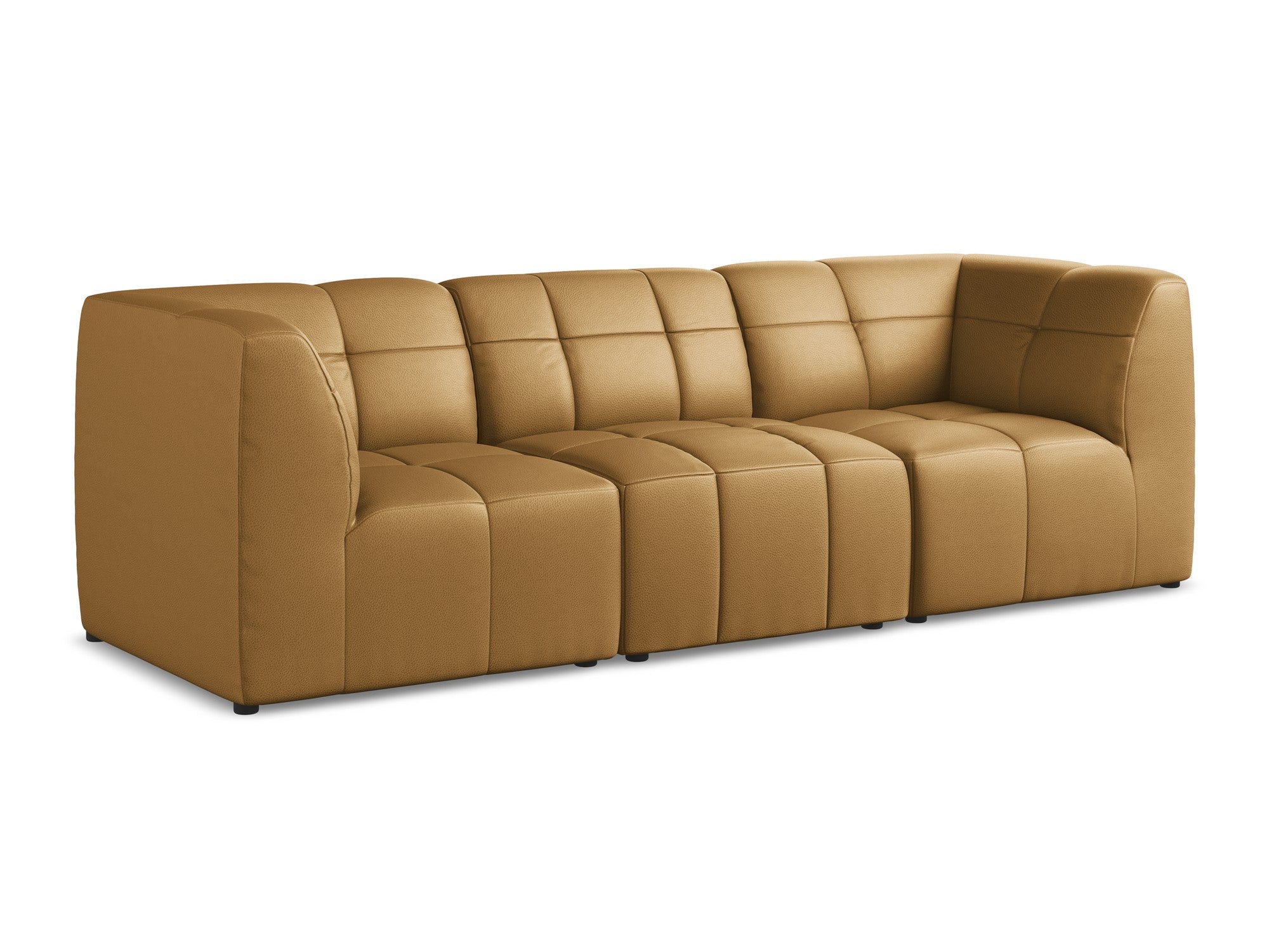 3-seater modular sofa ALOHA in caramel eco-leather