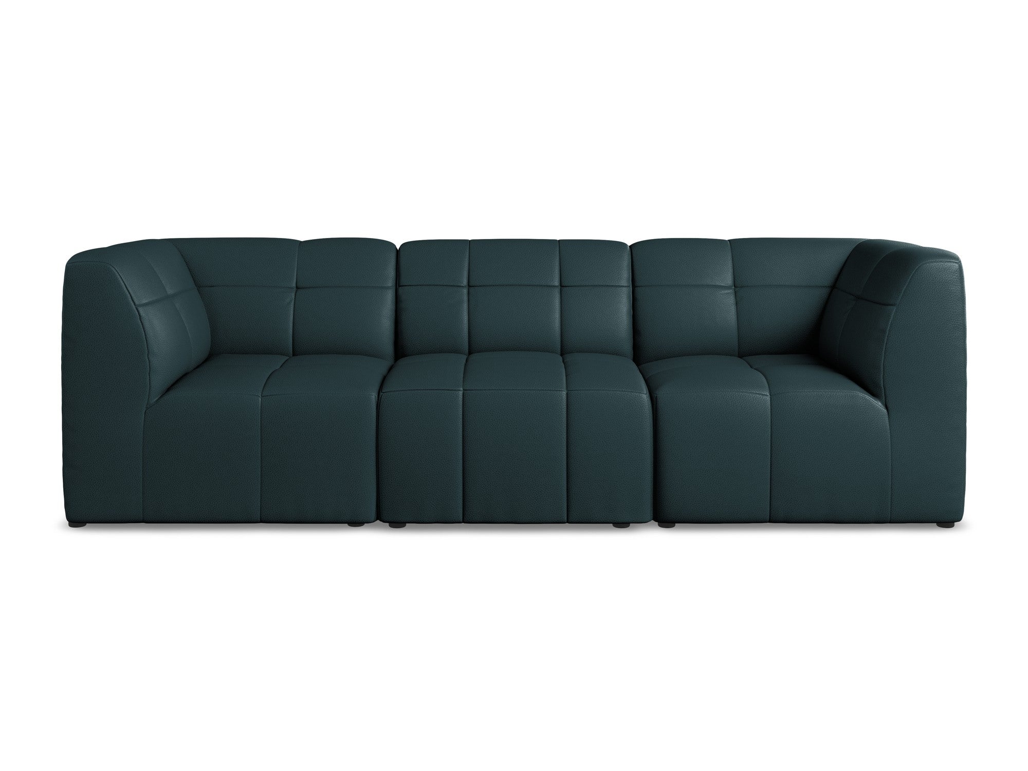 3-seater modular sofa ALOHA in sea green eco-leather