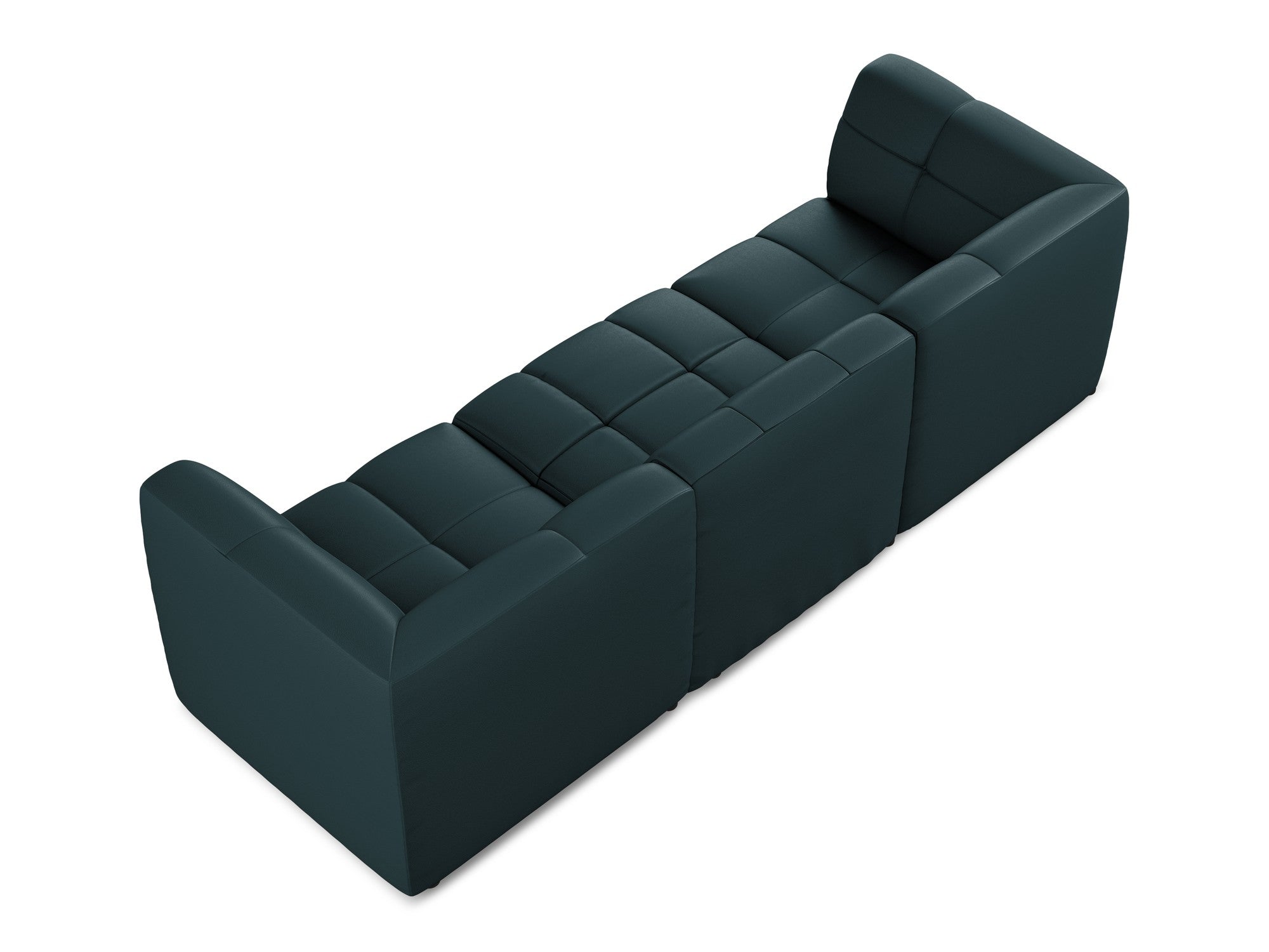 3-seater modular sofa ALOHA in sea green eco-leather