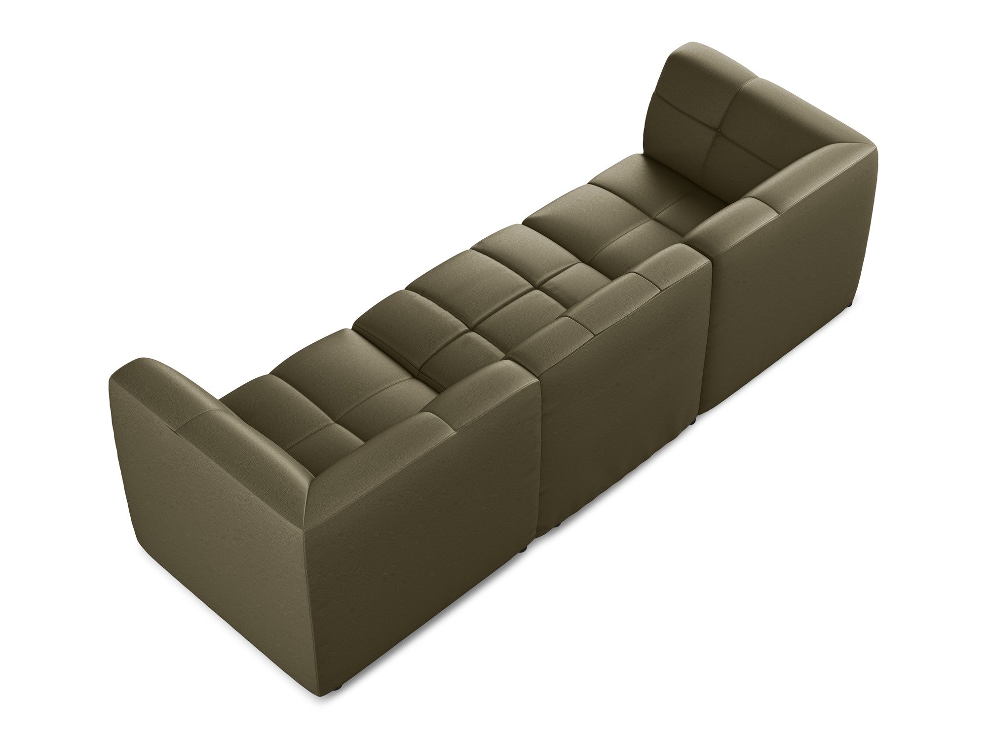 3-Seater Modular Sofa ALOHA Olive Eco-Leather