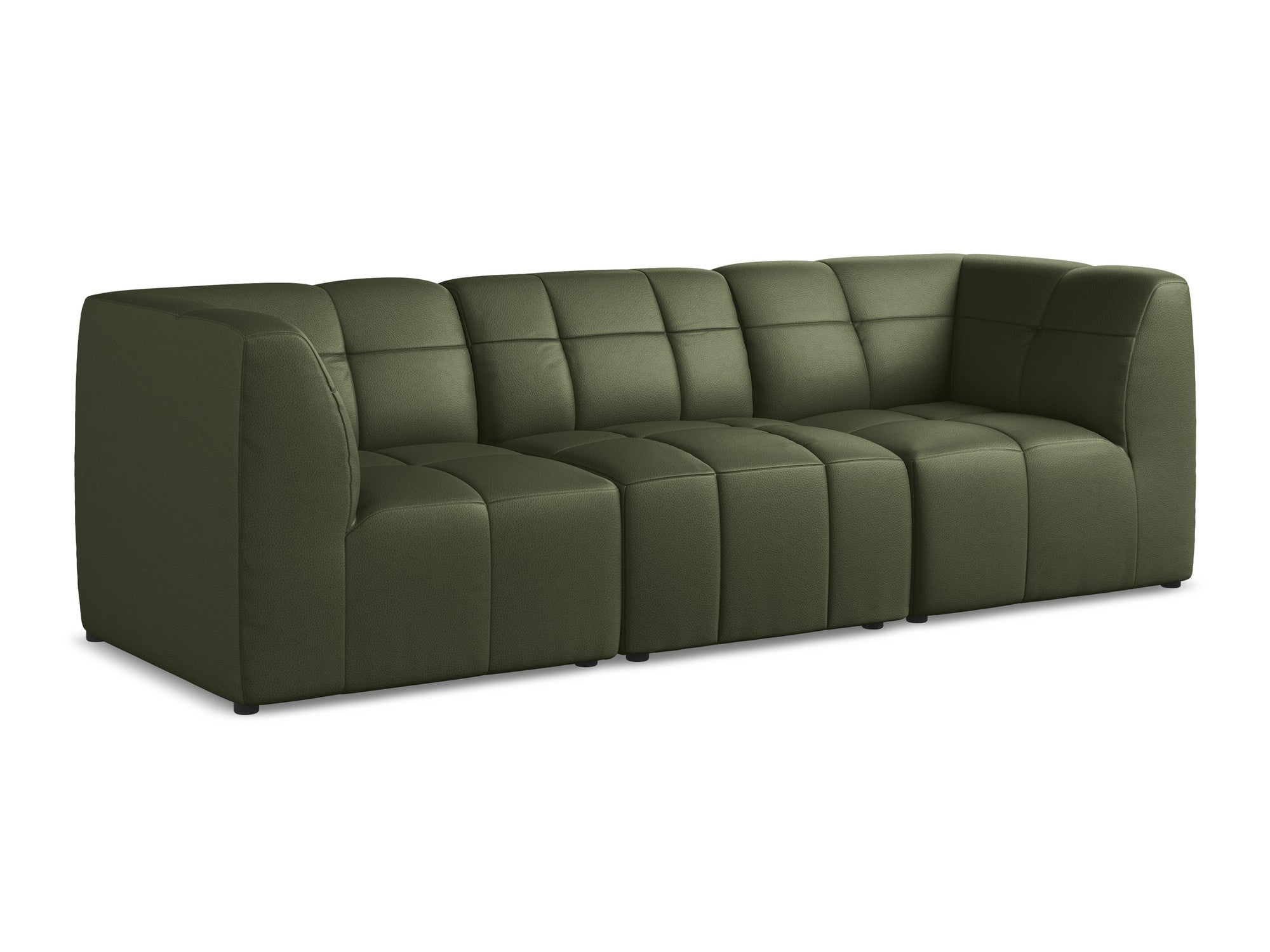 3-seater modular sofa ALOHA dark green faux leather
