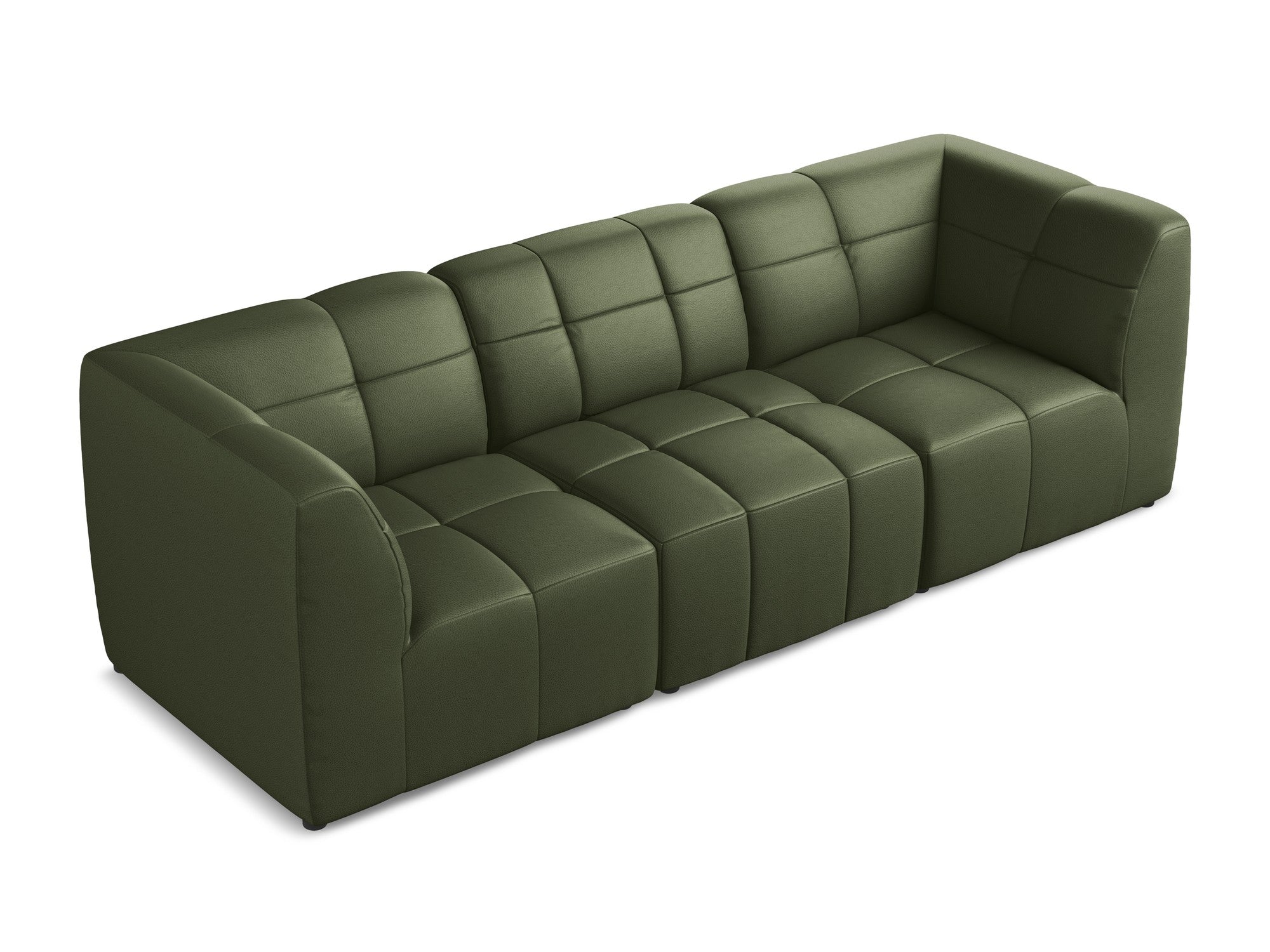3-seater modular sofa ALOHA dark green faux leather