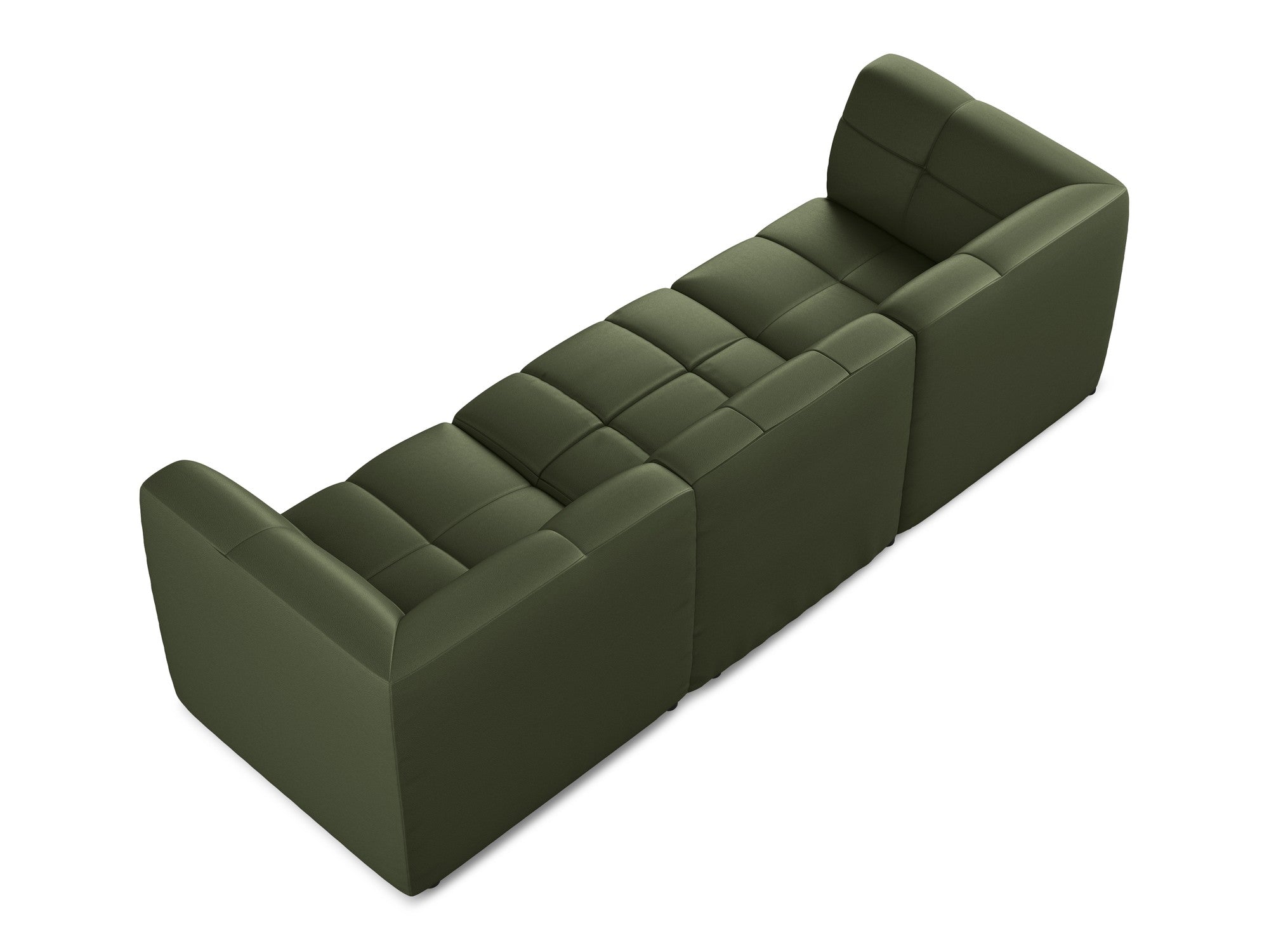 3-seater modular sofa ALOHA dark green faux leather