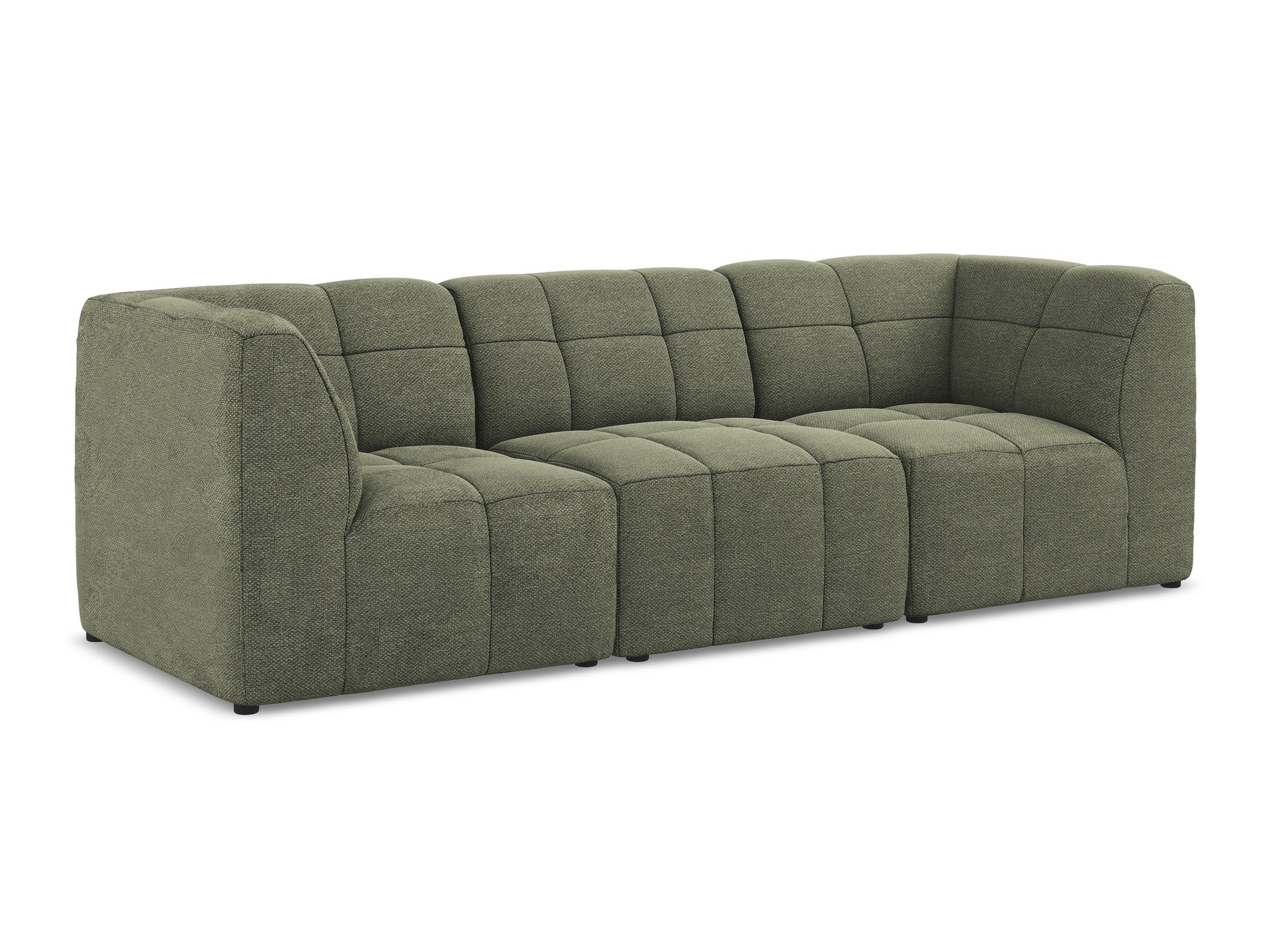 3-seater modular sofa ALOHA olive boucle
