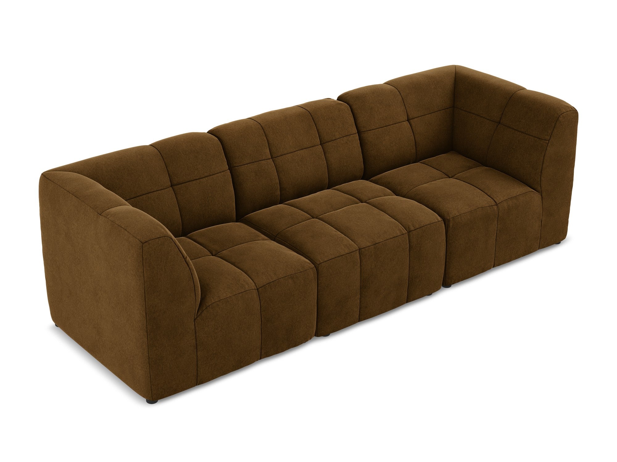Modular Velvet Sofa for 3 People ALOHA Mustard
