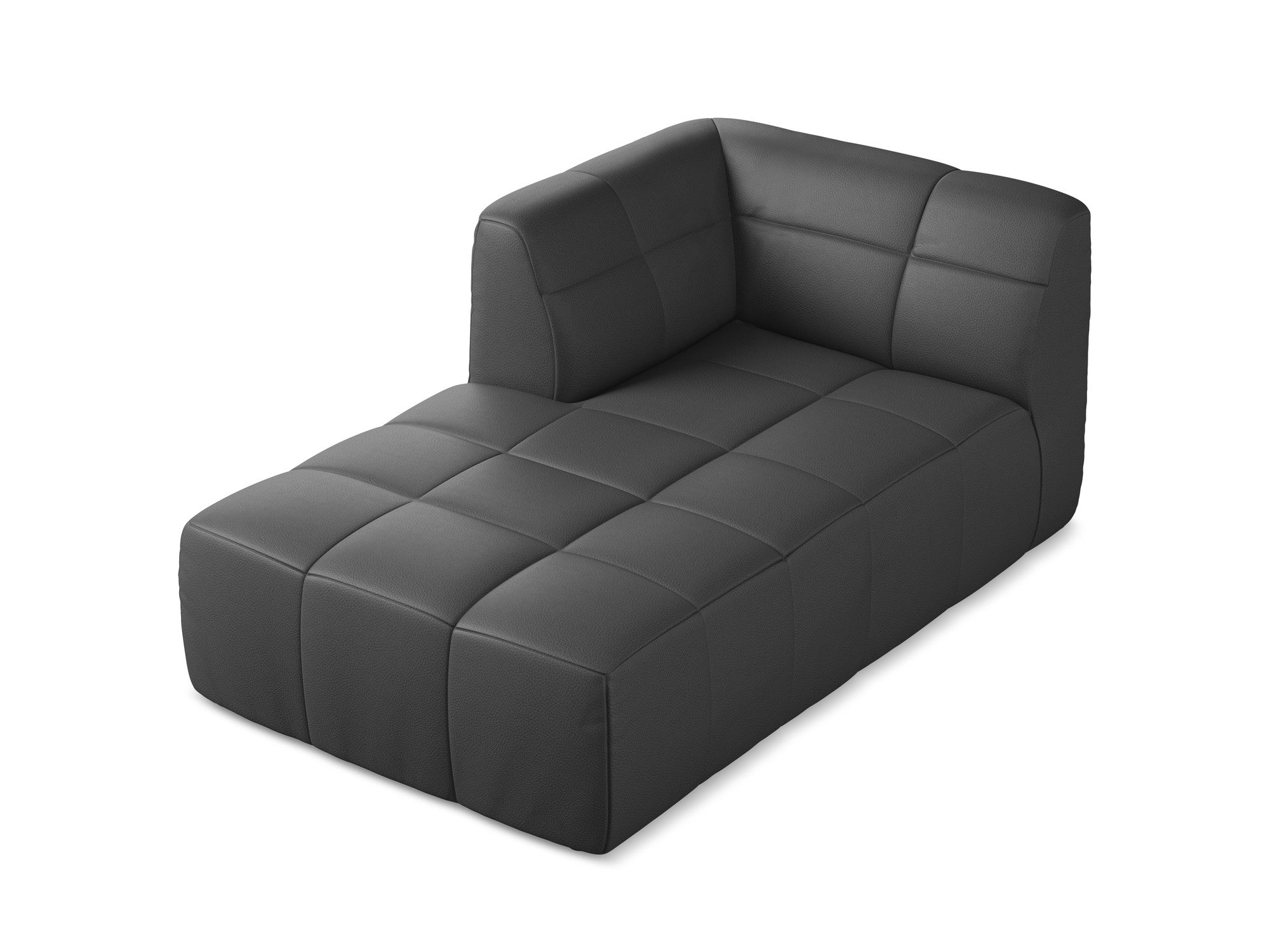 Szezlong links ALOHA graues Kunstleder