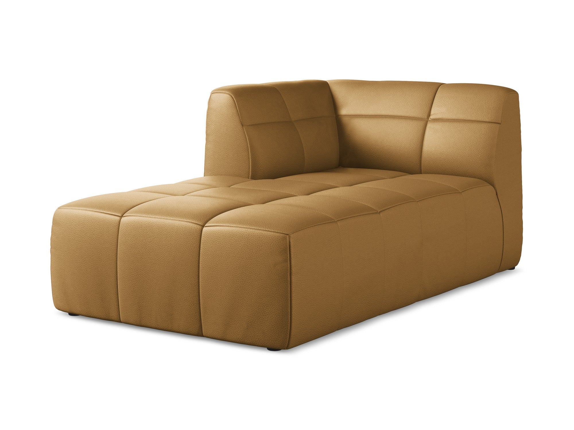 Szezlong links ALOHA aus karamelbraunem Kunstleder