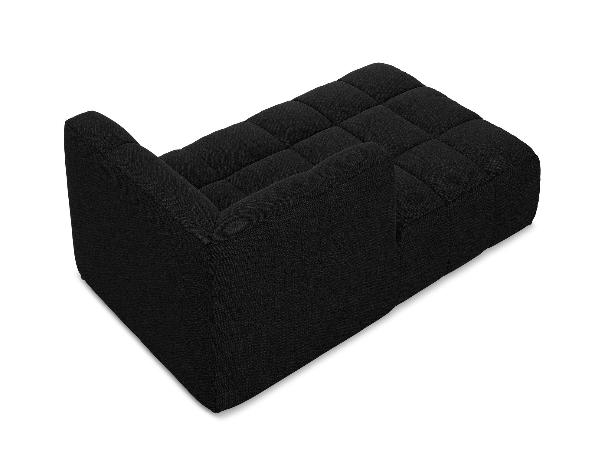 Left-facing ALOHA chaise lounge in black boucle