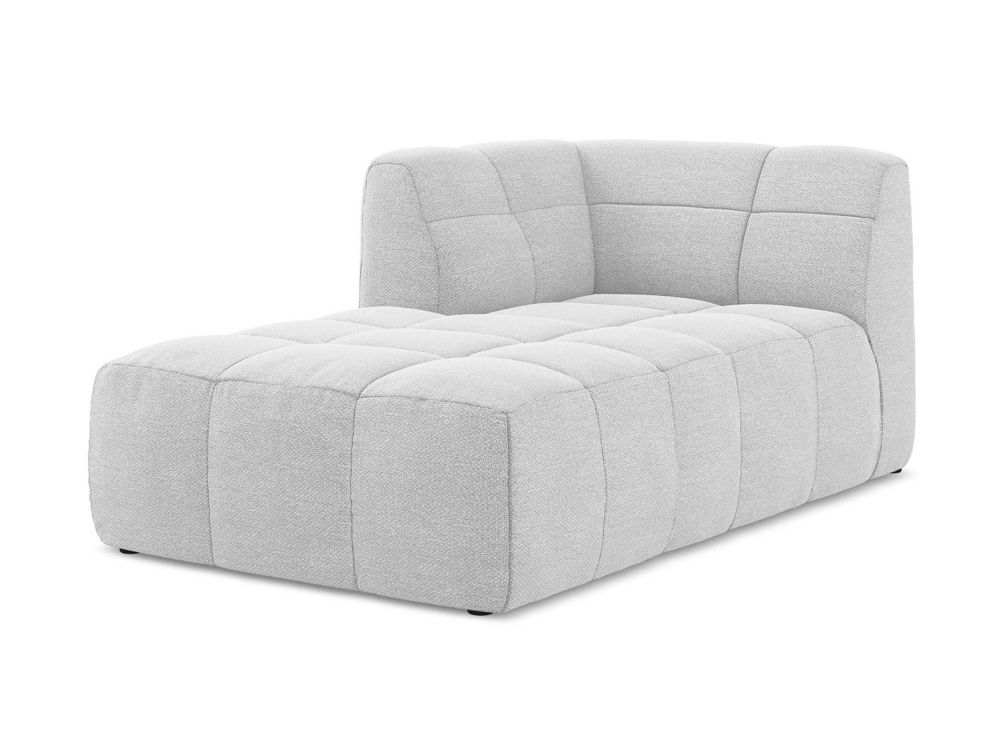 Left-facing ALOHA silver boucle chaise longue