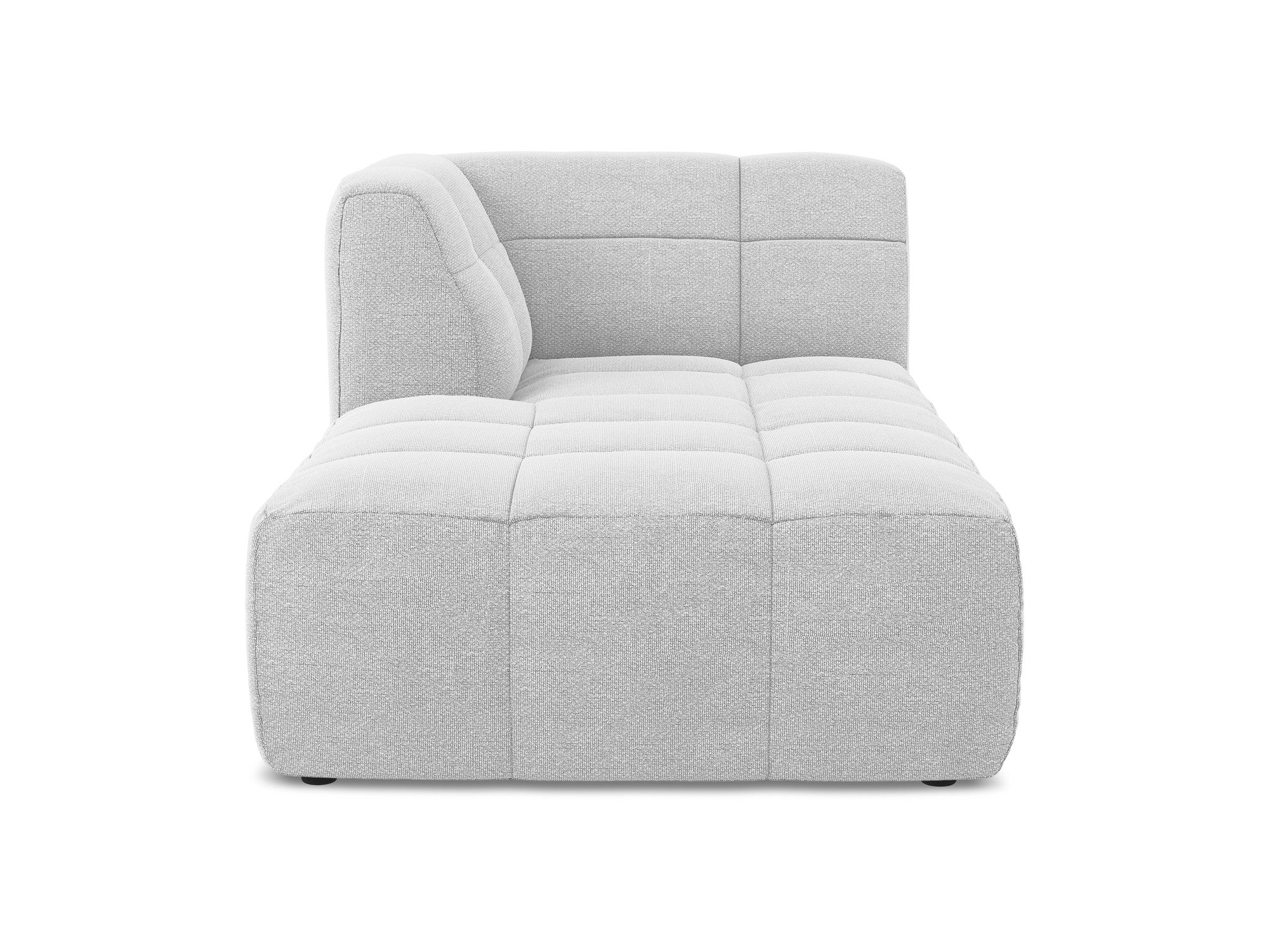 Left-facing ALOHA silver boucle chaise longue