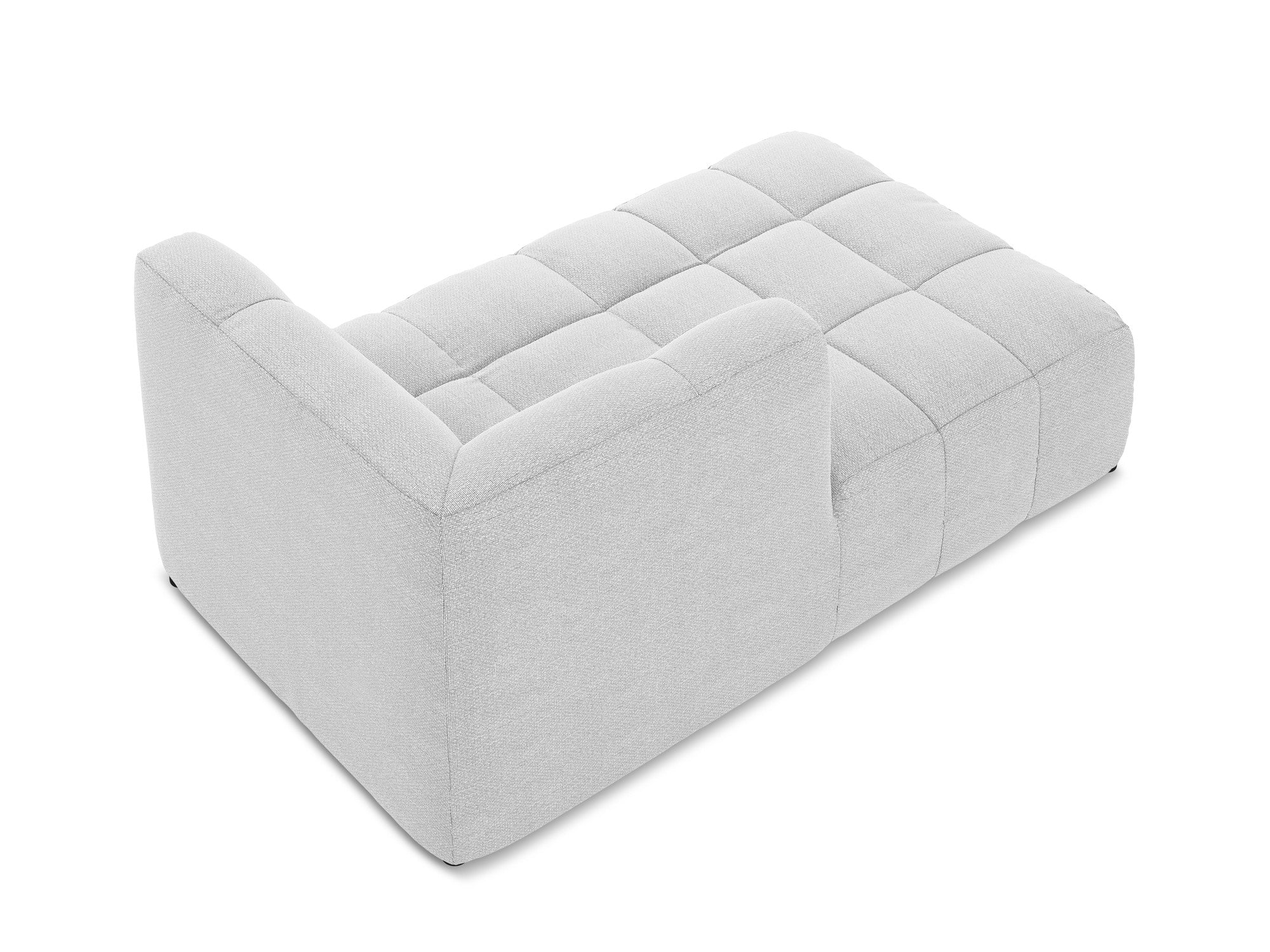 Left-facing ALOHA silver boucle chaise longue