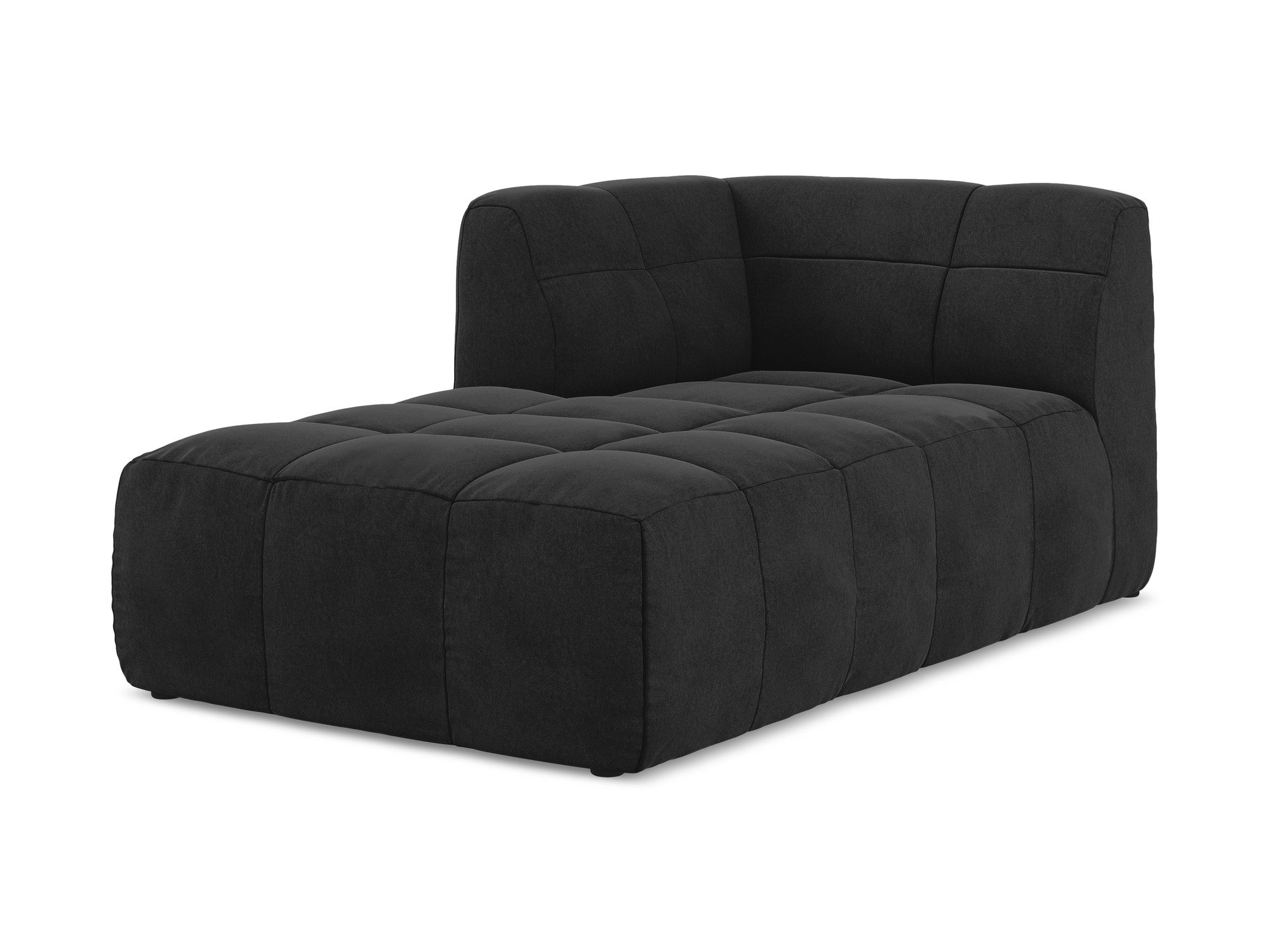 Left-facing velvet chaise lounge ALOHA black