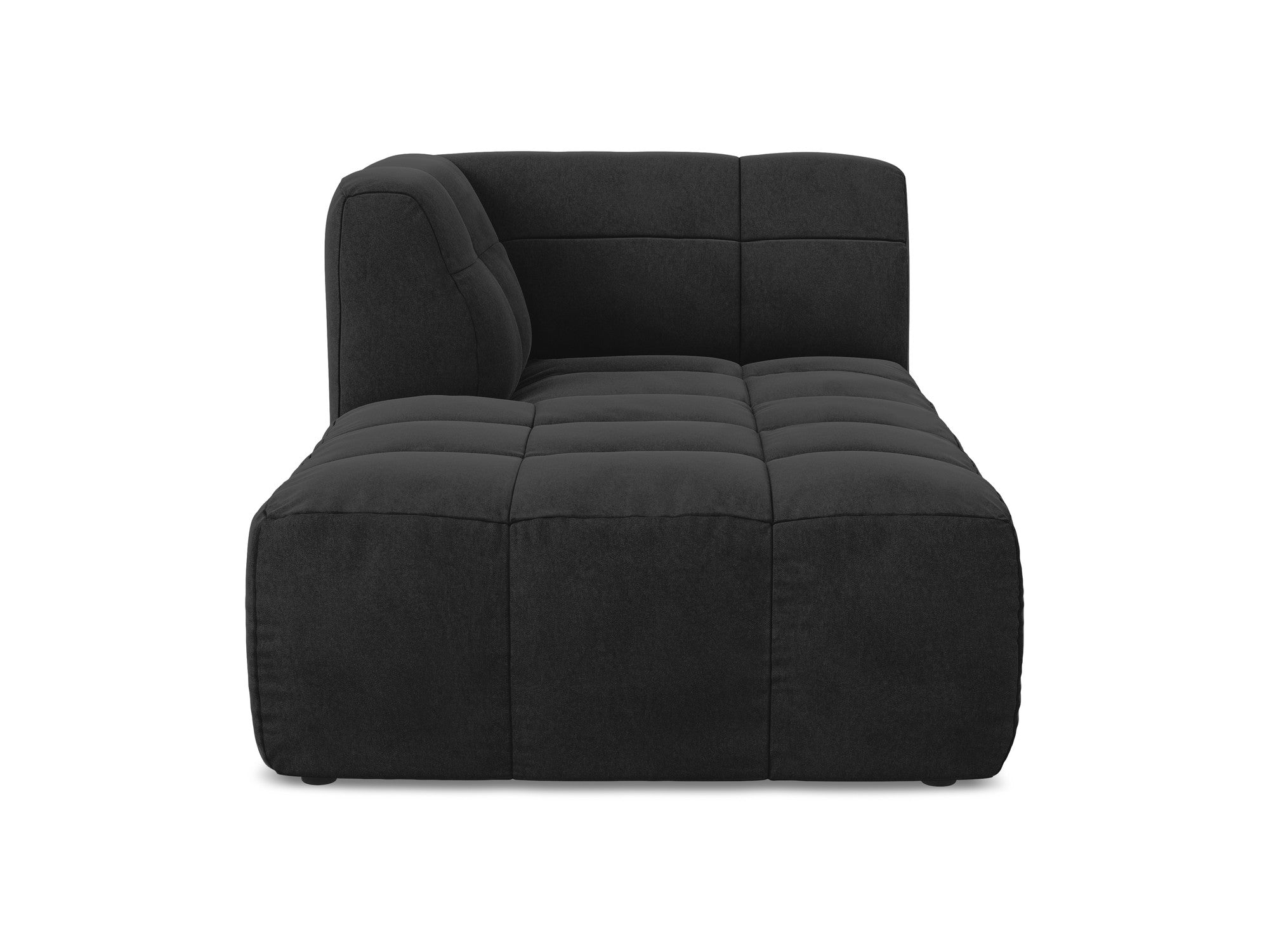 Left-facing velvet chaise lounge ALOHA black