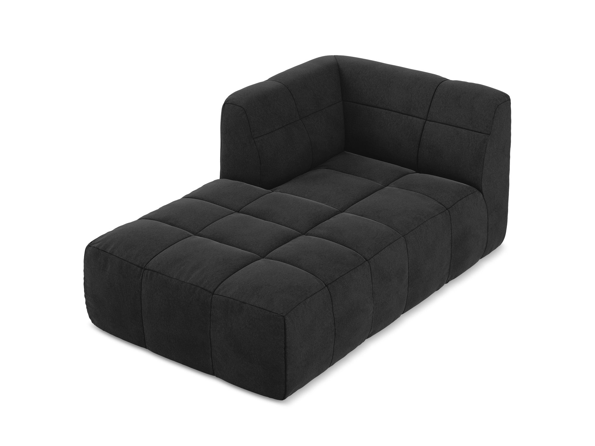 Left-facing velvet chaise lounge ALOHA black