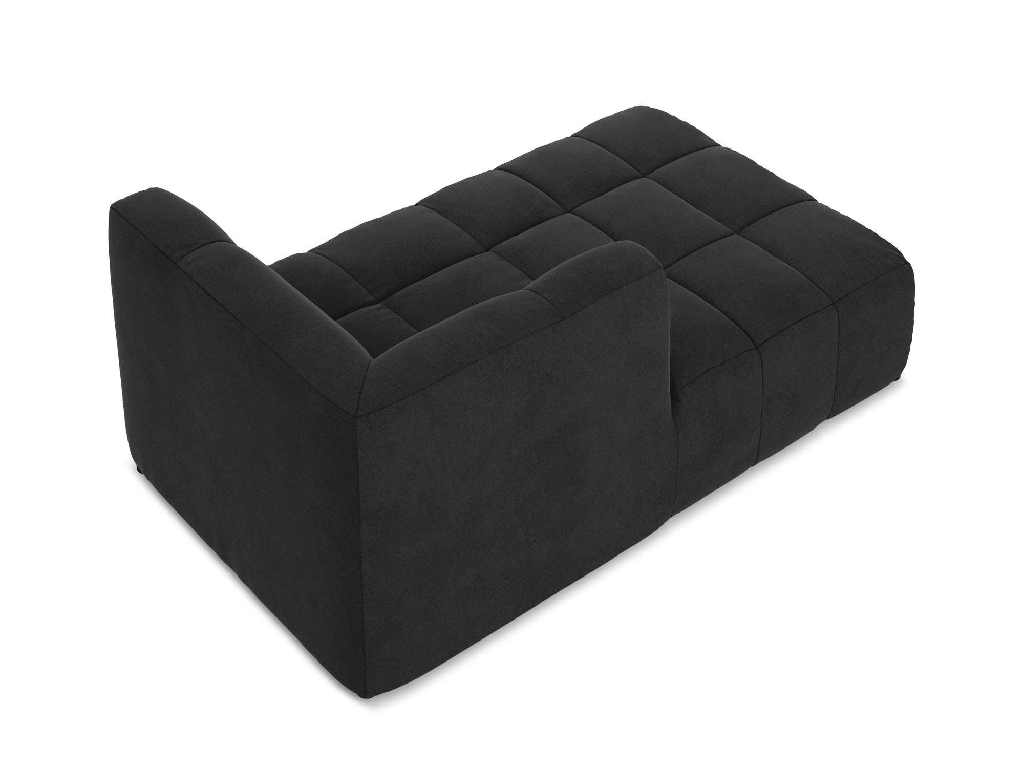 Left-facing velvet chaise lounge ALOHA black
