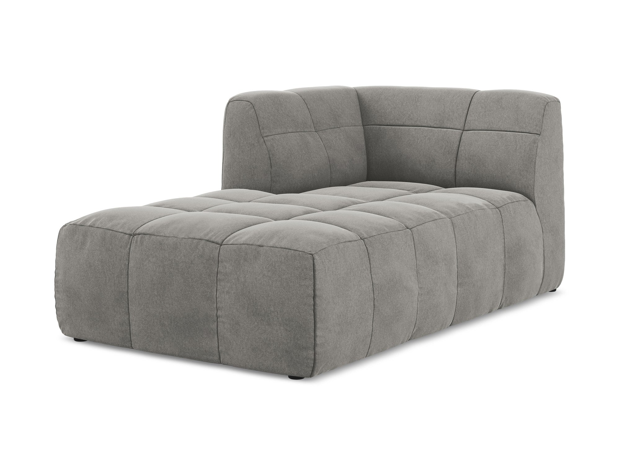 Left-facing velvet chaise lounge ALOHA gray