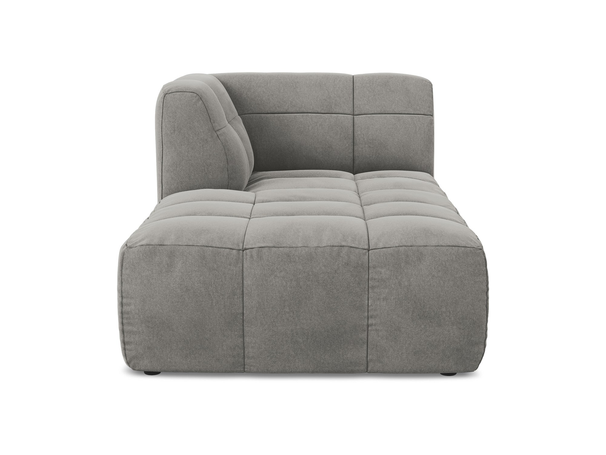 Left-facing velvet chaise lounge ALOHA gray