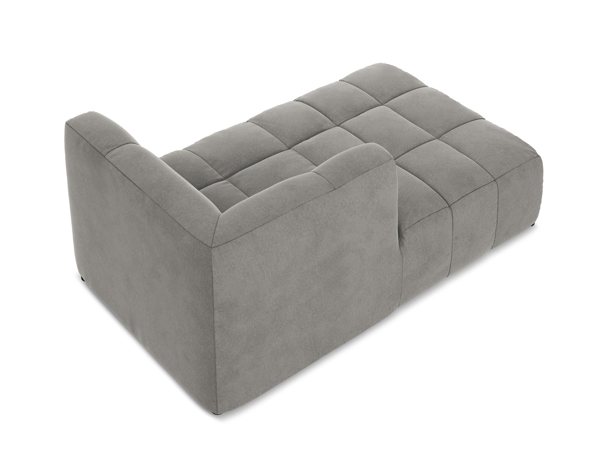 Left-facing velvet chaise lounge ALOHA gray