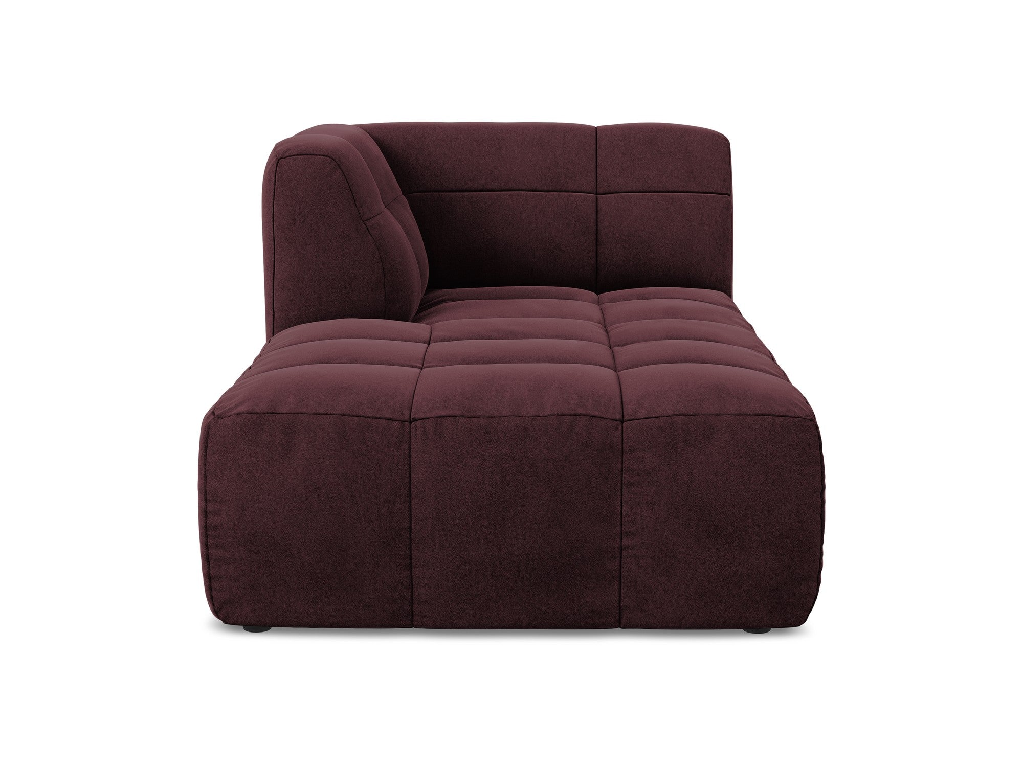 Left-facing velvet chaise lounge ALOHA in burgundy