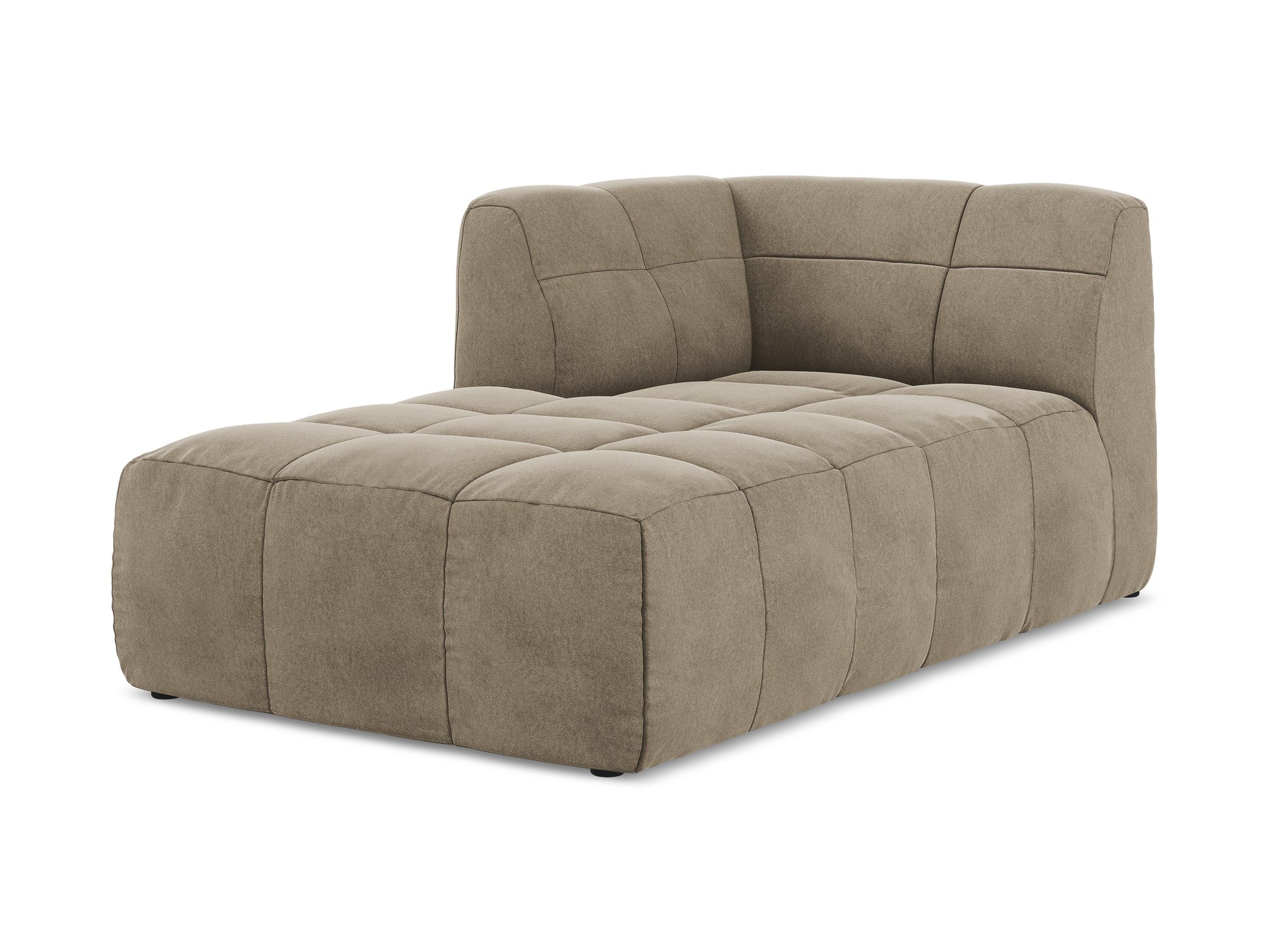 Left-facing velvet chaise lounge ALOHA beige