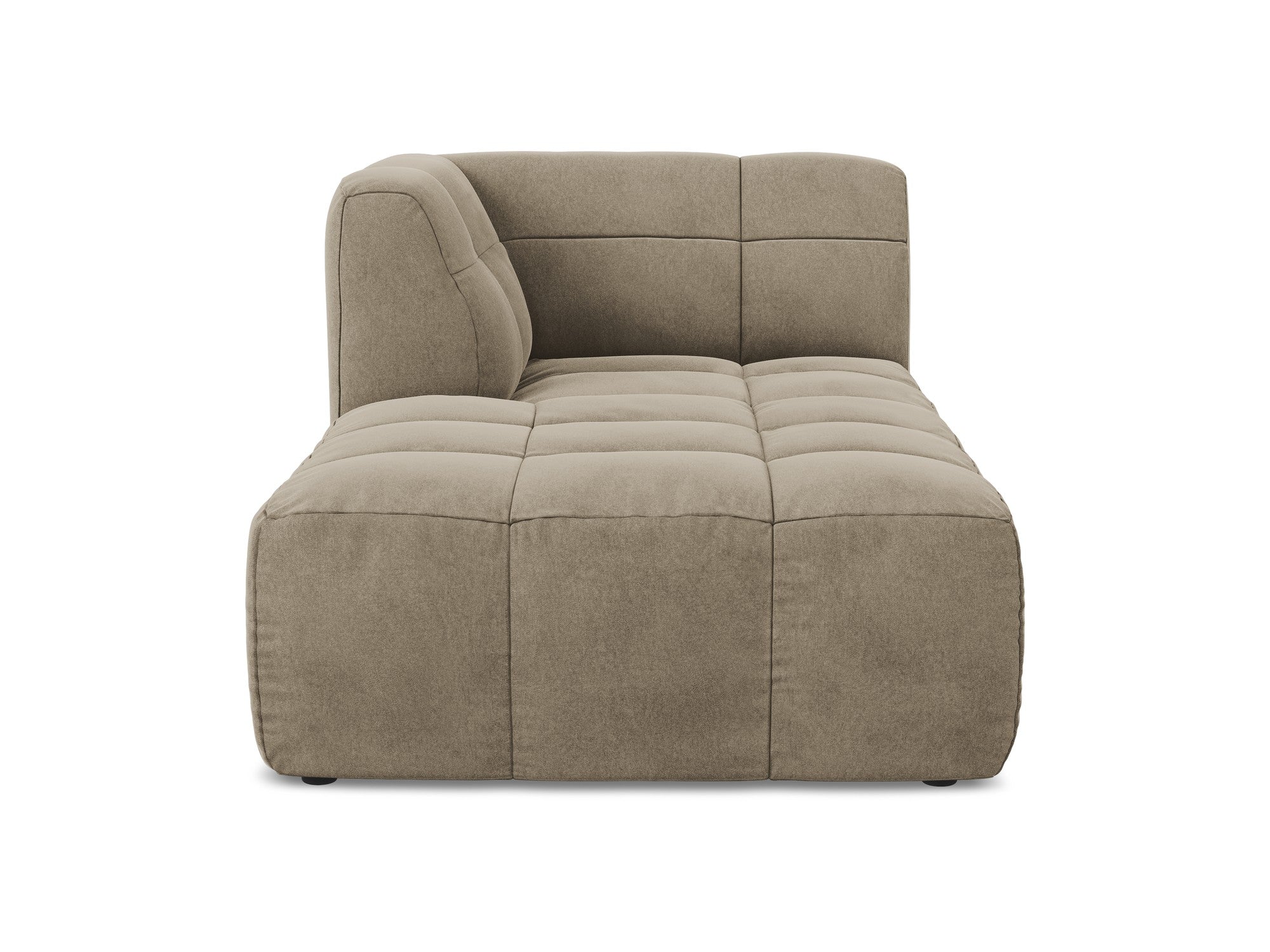 Left-facing velvet chaise lounge ALOHA beige