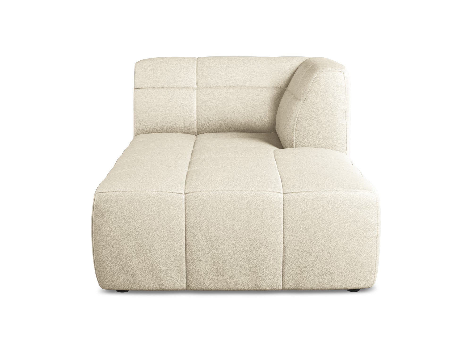 Right-facing ALOHA chaise longue in light beige eco-leather
