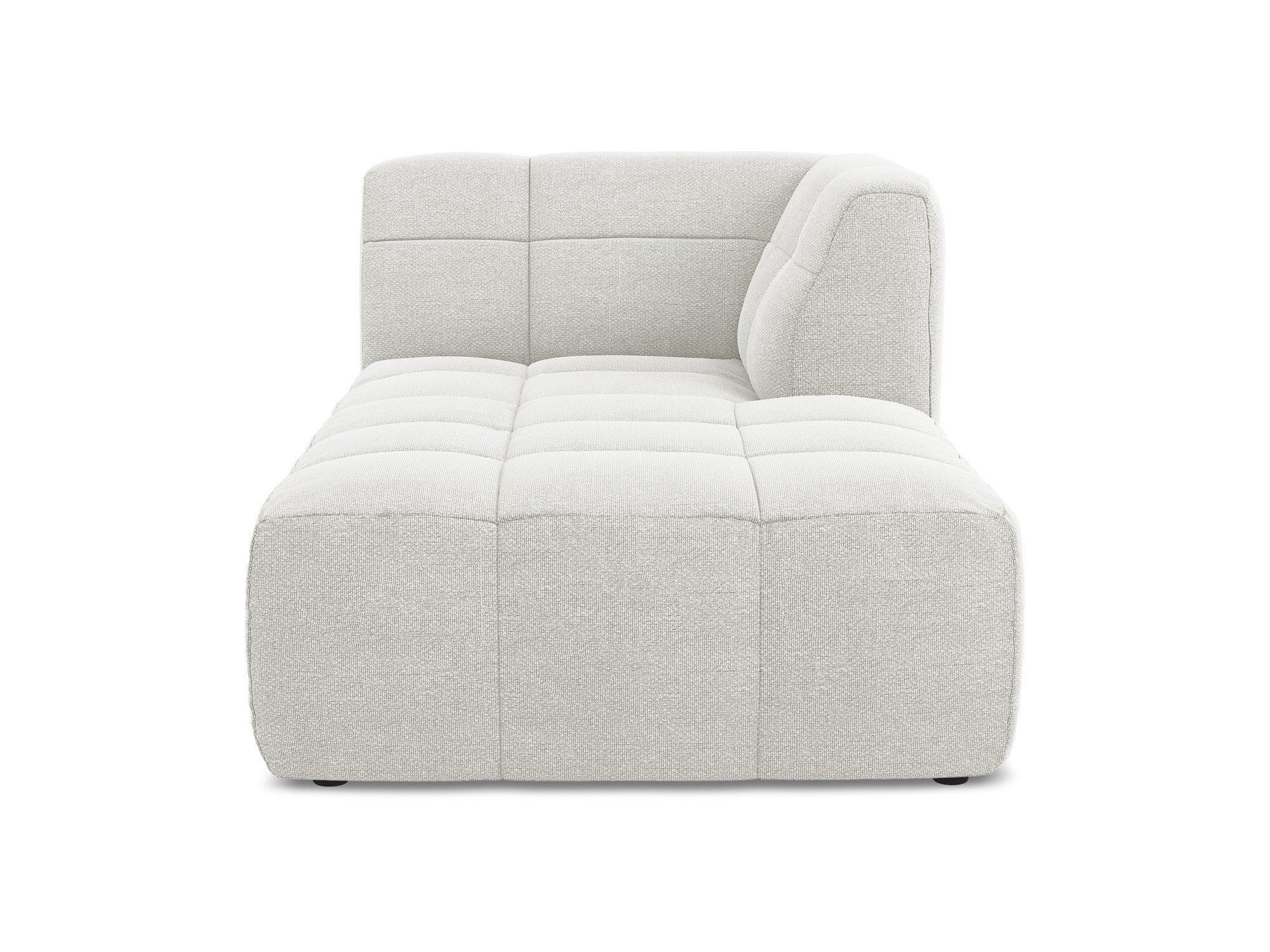 Right-facing ALOHA chaise lounge in white boucle