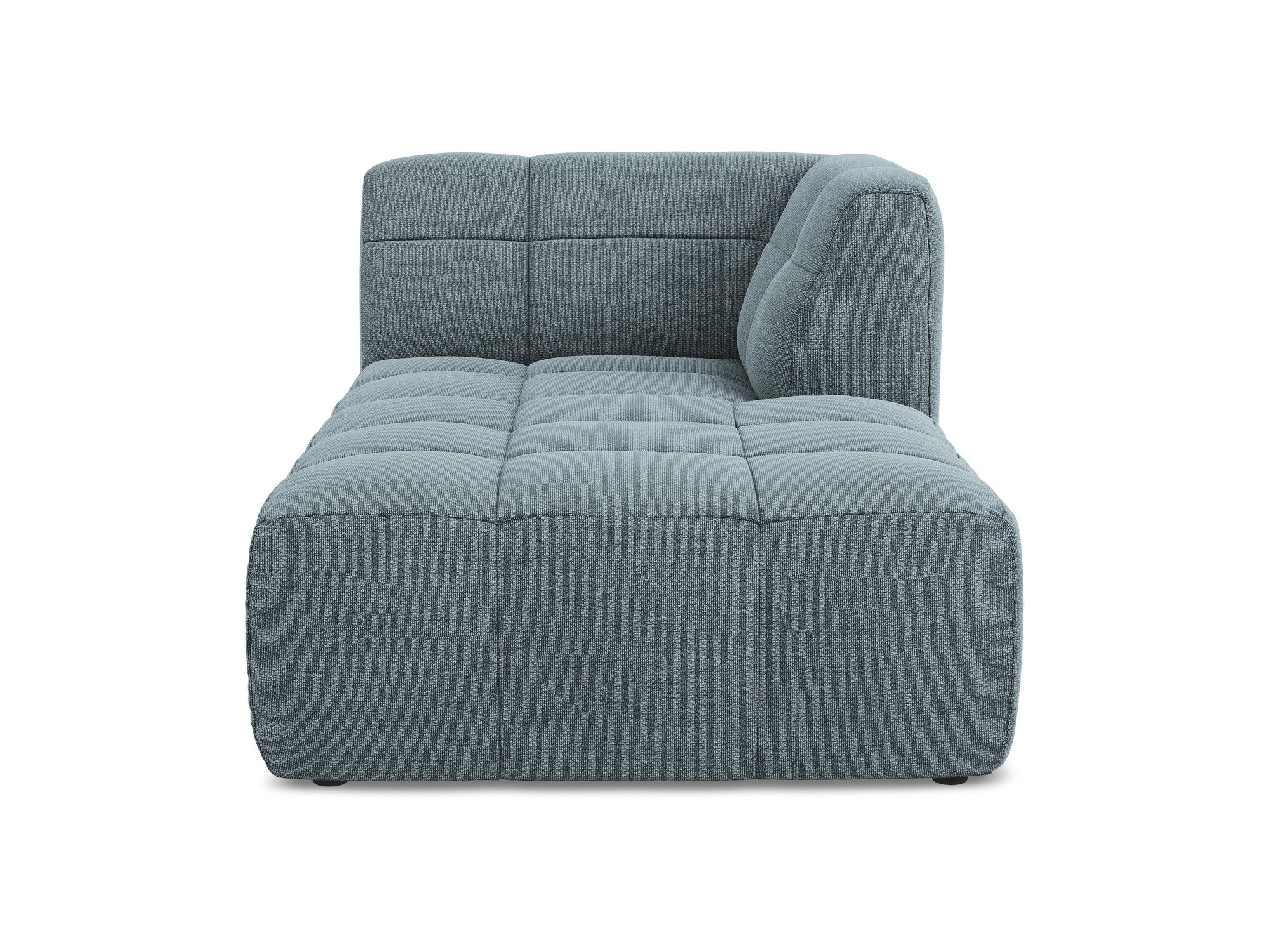Right-facing ALOHA chaise lounge in blue denim boucle