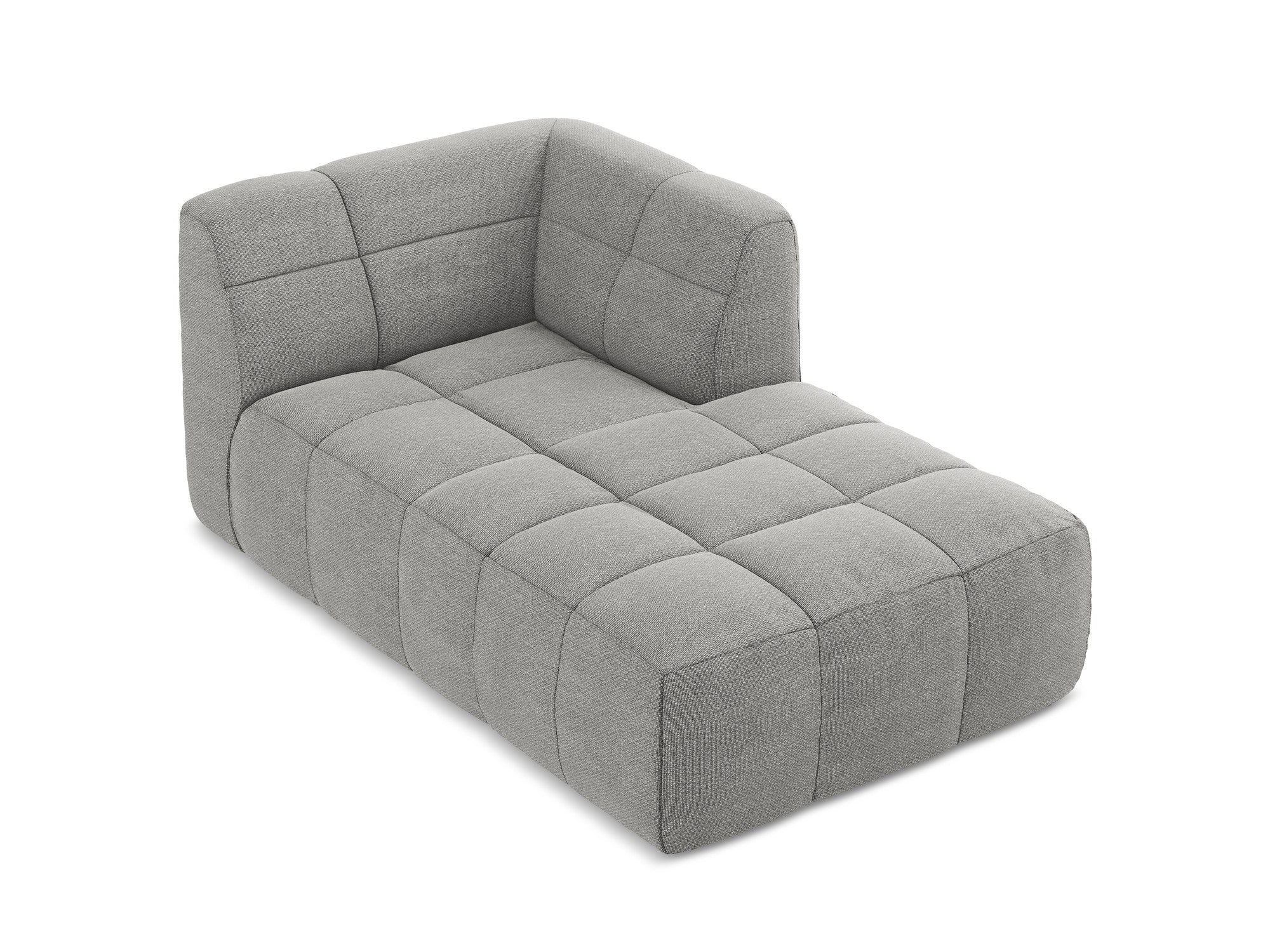 Rechthoekige Szezlong ALOHA lichtgrijze boucle