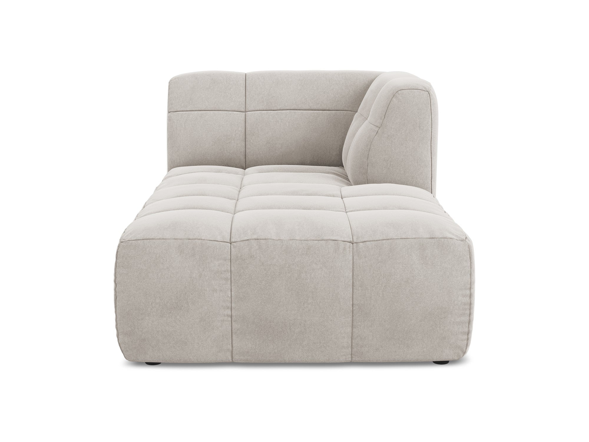 Rechthoekige chaise longue van fluweel ALOHA lichtbeige