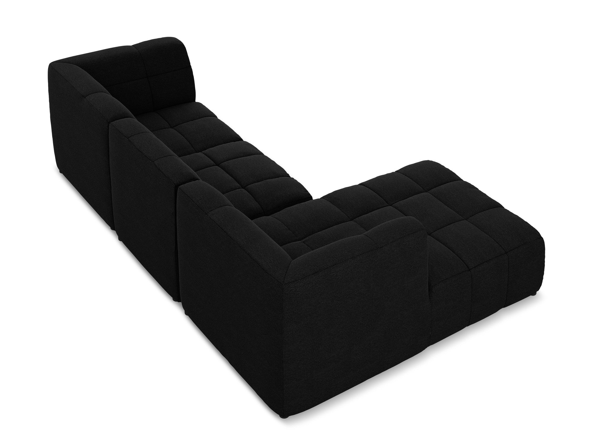 Modularer linksseitiger 3-Sitzer ALOHA in schwarzem Boucle