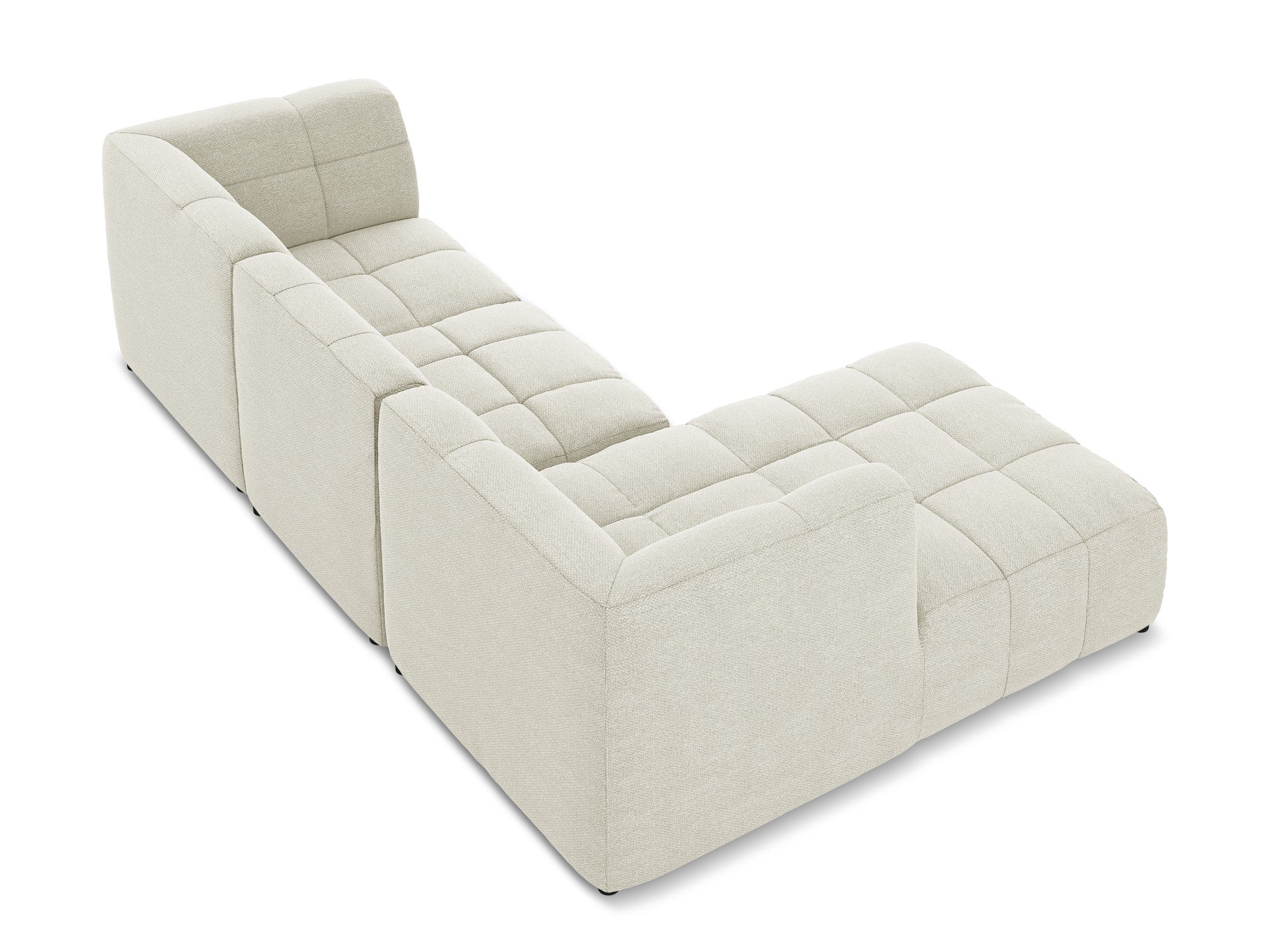 Left-facing modular sofa ALOHA in sandy boucle, 3-seater