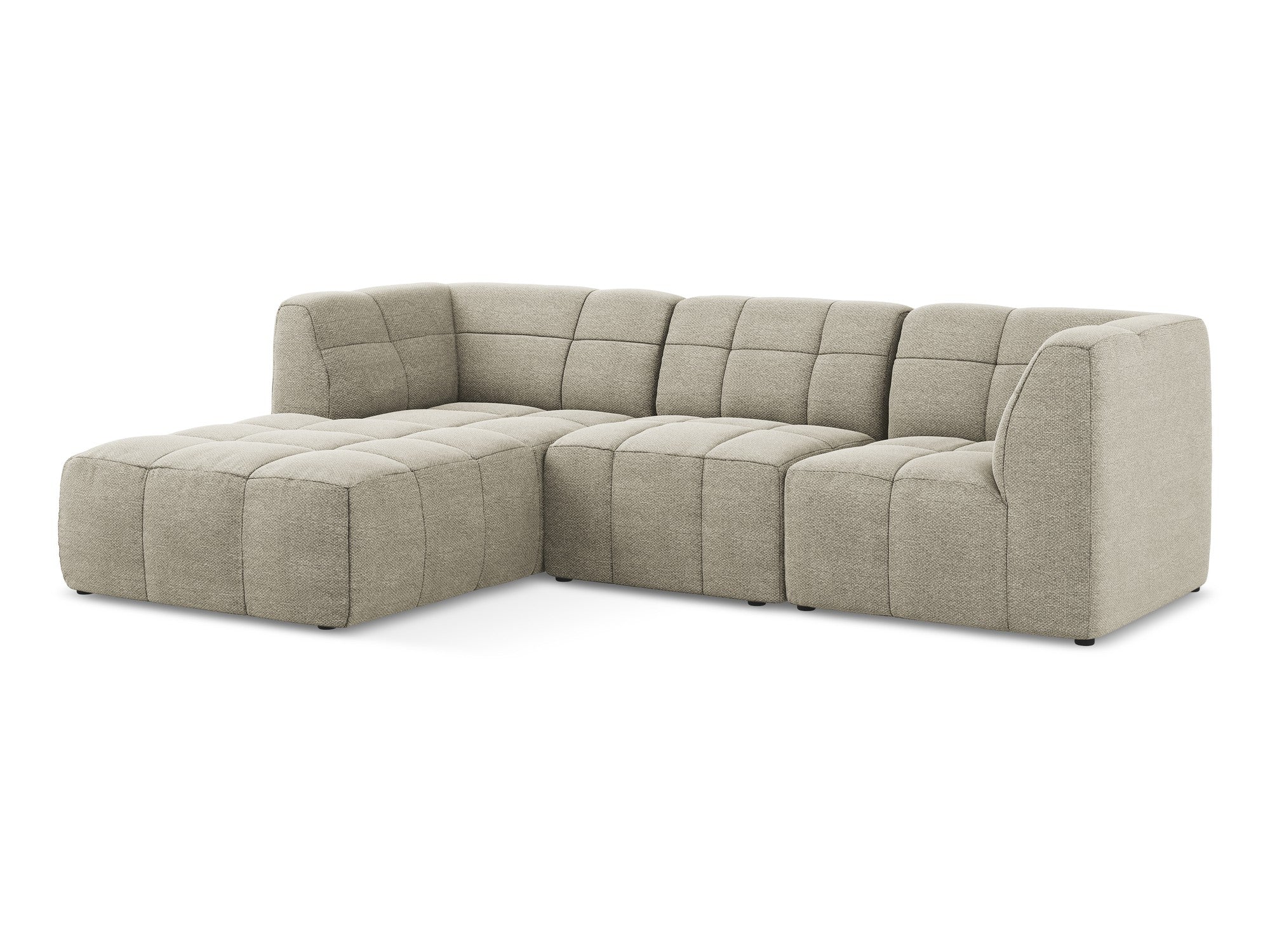Modularer, linksseitiger 3-Sitzer ALOHA taupe Boucle