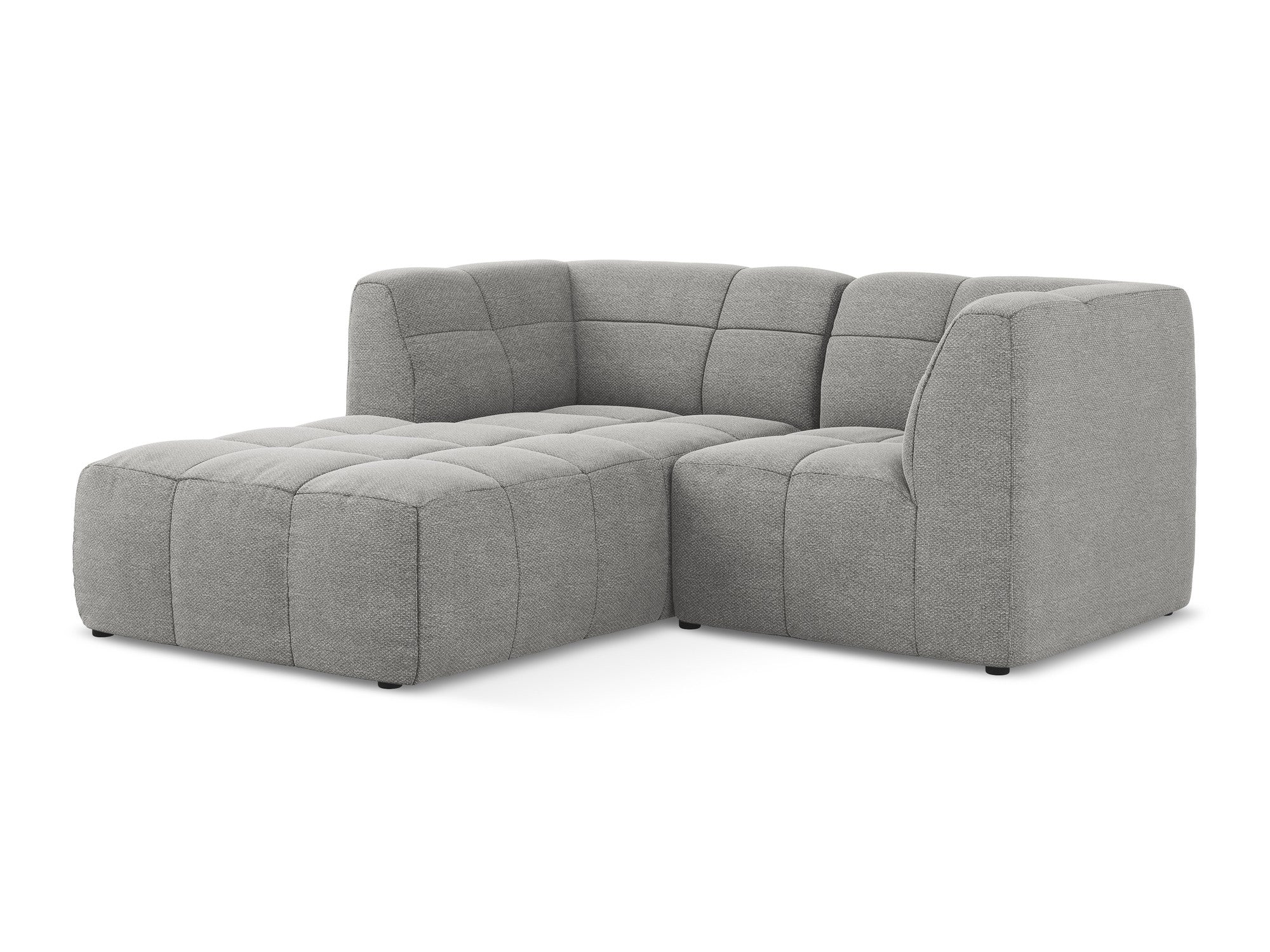 Left-facing modular sofa for 2 people ALOHA light gray boucle
