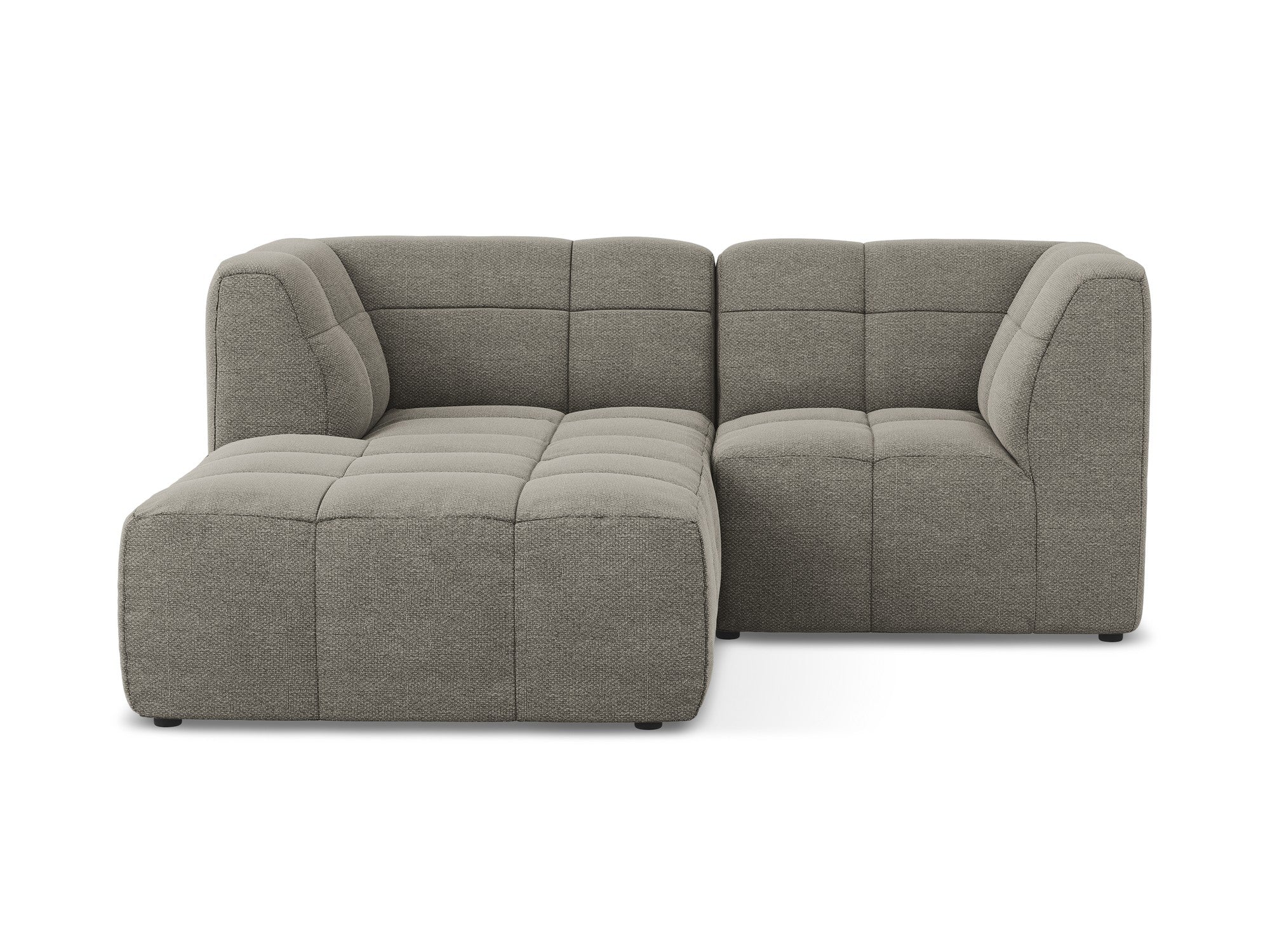 Left-facing modular sofa for 2 people ALOHA in gray boucle