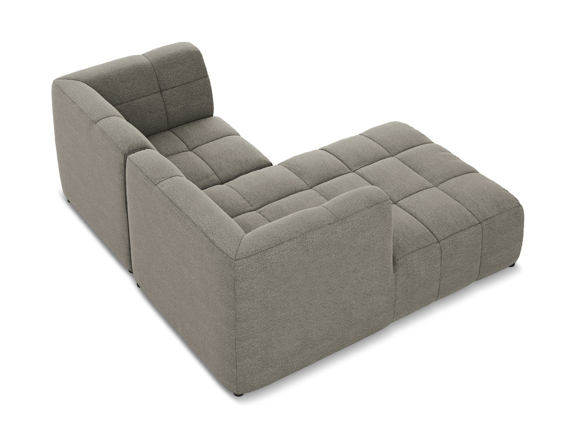 Left-facing modular sofa for 2 people ALOHA in gray boucle