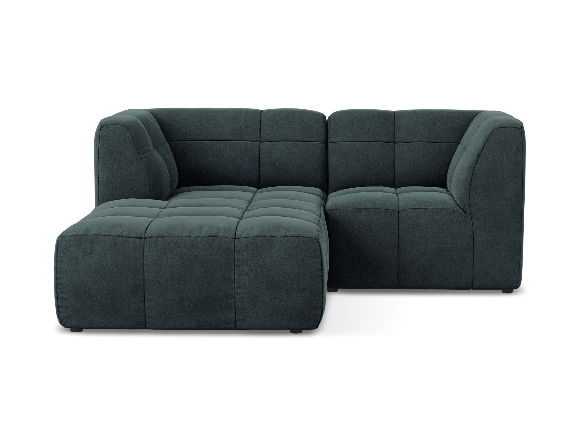 Left-facing velvet modular sofa for 2 people ALOHA in sea green