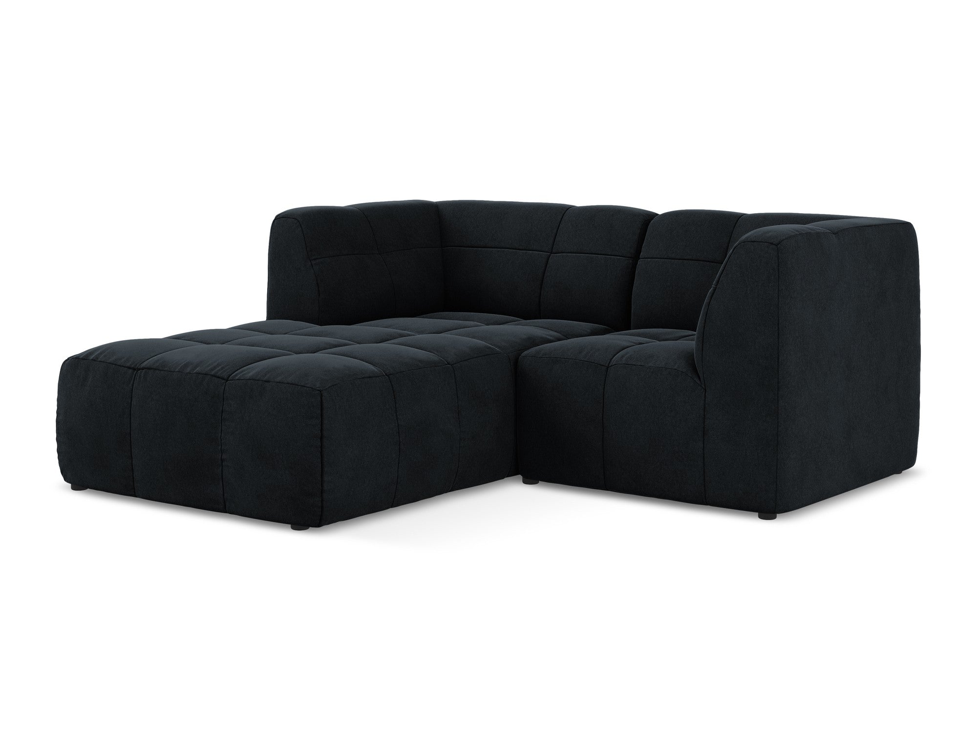 Modularer Samt-Ecksofa linksseitig für 2 Personen ALOHA königsblau